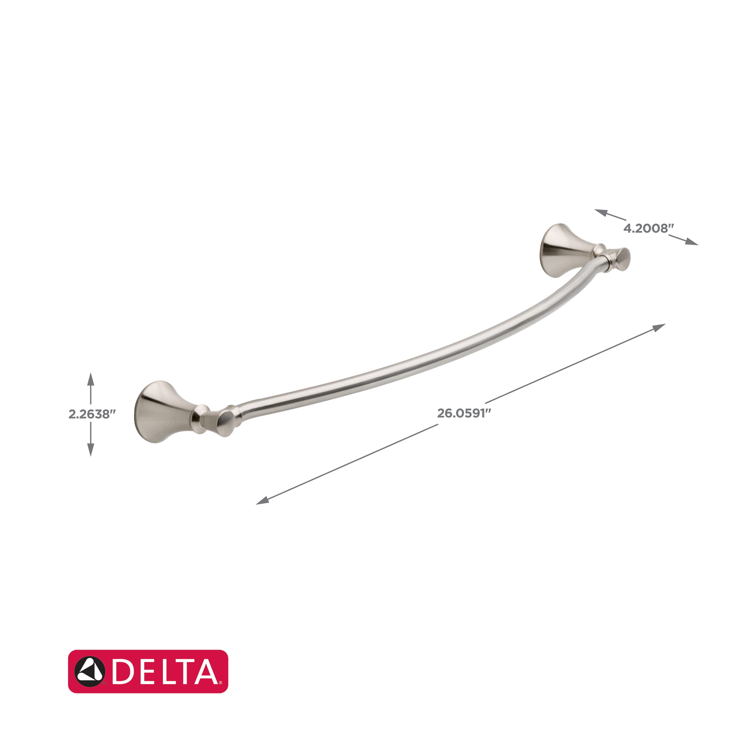 Delta Flynn 24-in double Brushed Nickel Wall Mount Double Towel