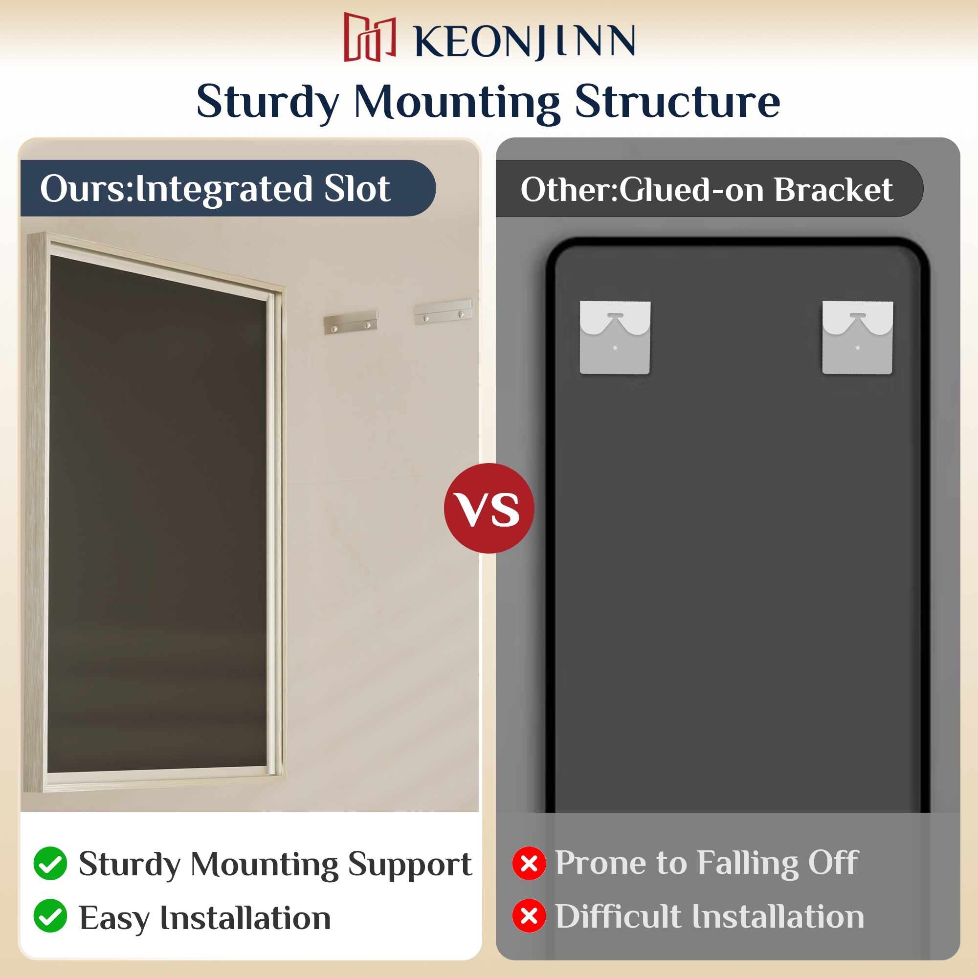 Keonjinn LW-JSK-XB-12191-BN Decor-Mirrors - View #5