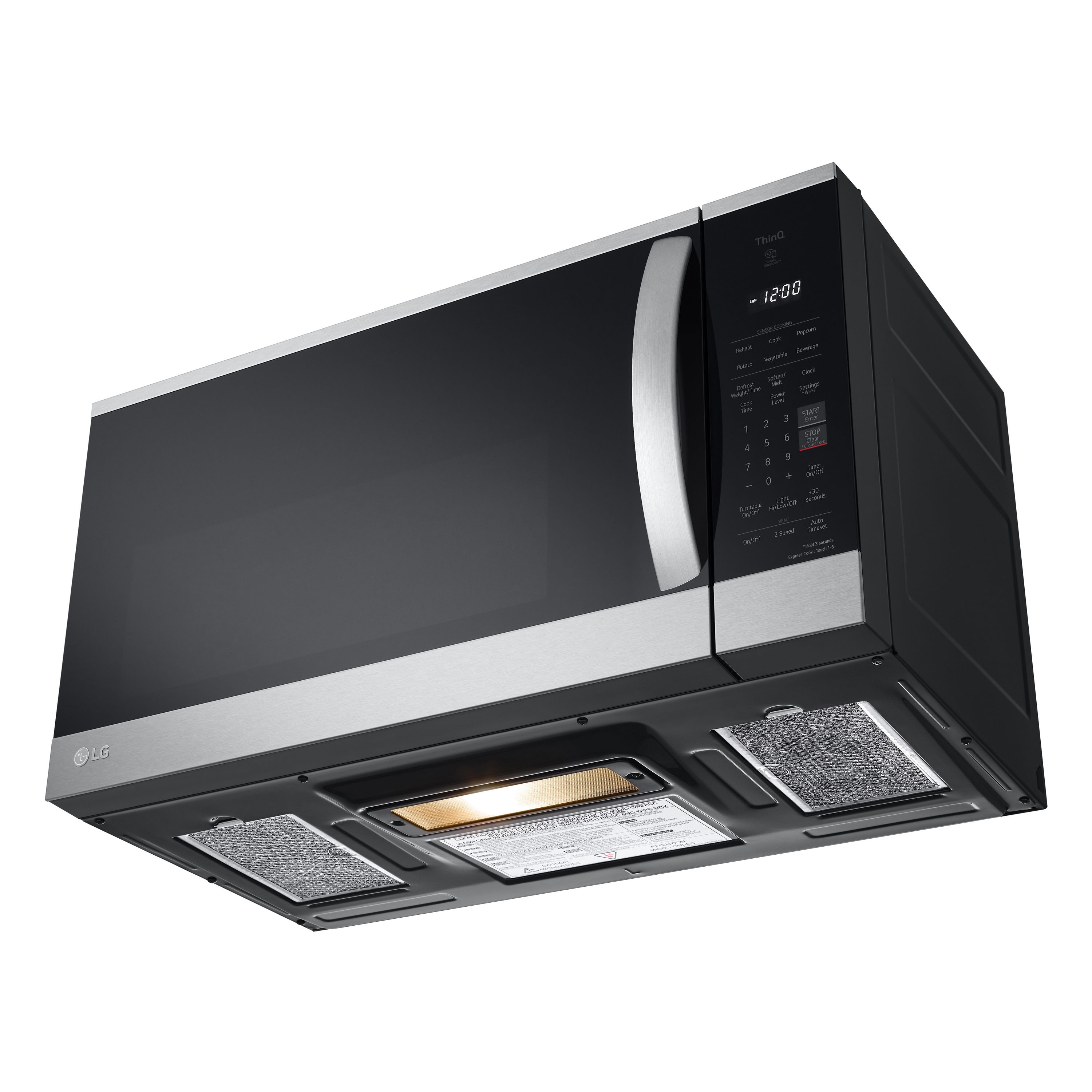 LG 1.8-cu (Printproof at with the Over-the-Range Steel) Smart Cooking Microwave Stainless Microwaves 1000-Watt Sensor ft department Over-the-Range in