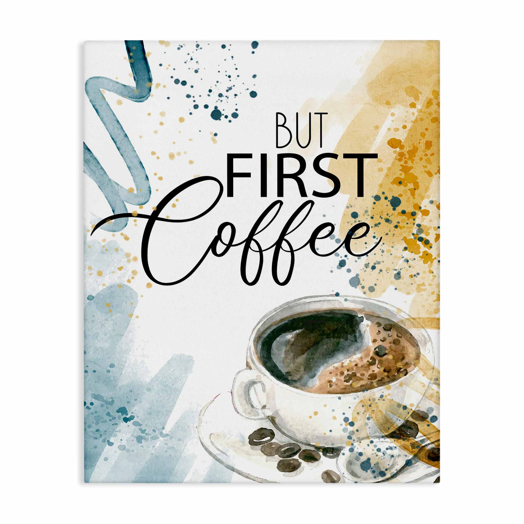 Stupell Industries BS-474-CN-24X30 Modern But First Coffee Canvas Wall Art By Kim Allen 24 x 30