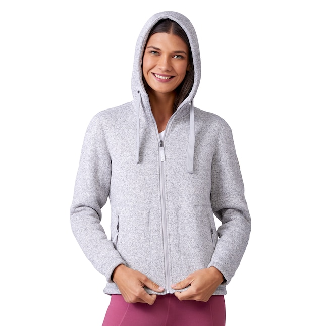 Free Country Women's Satin Silver Polyester Hooded Insulated Fleece ...