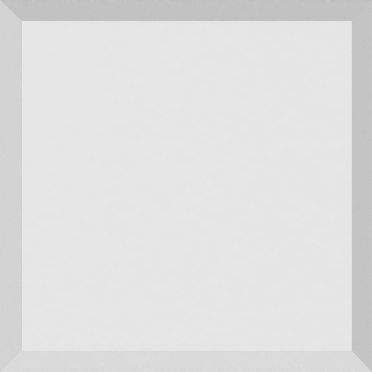 Unfinished White PVC Square Rosette with Beveled Edge