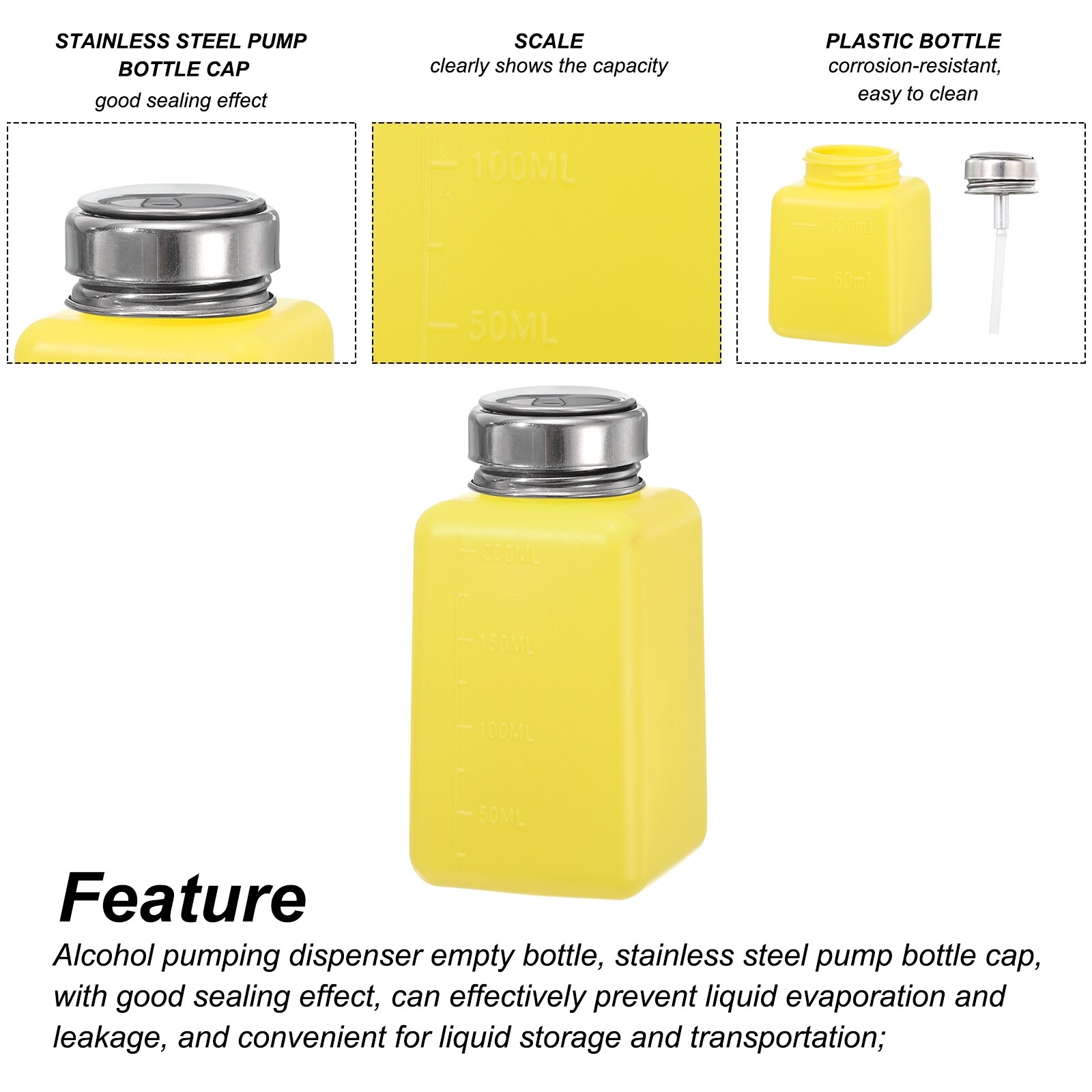 Pumpflasche 200ml – Dosierflasche Zum Drücken, Ideal Für Nagellackentferner, Make-up-Entferner & Mehr