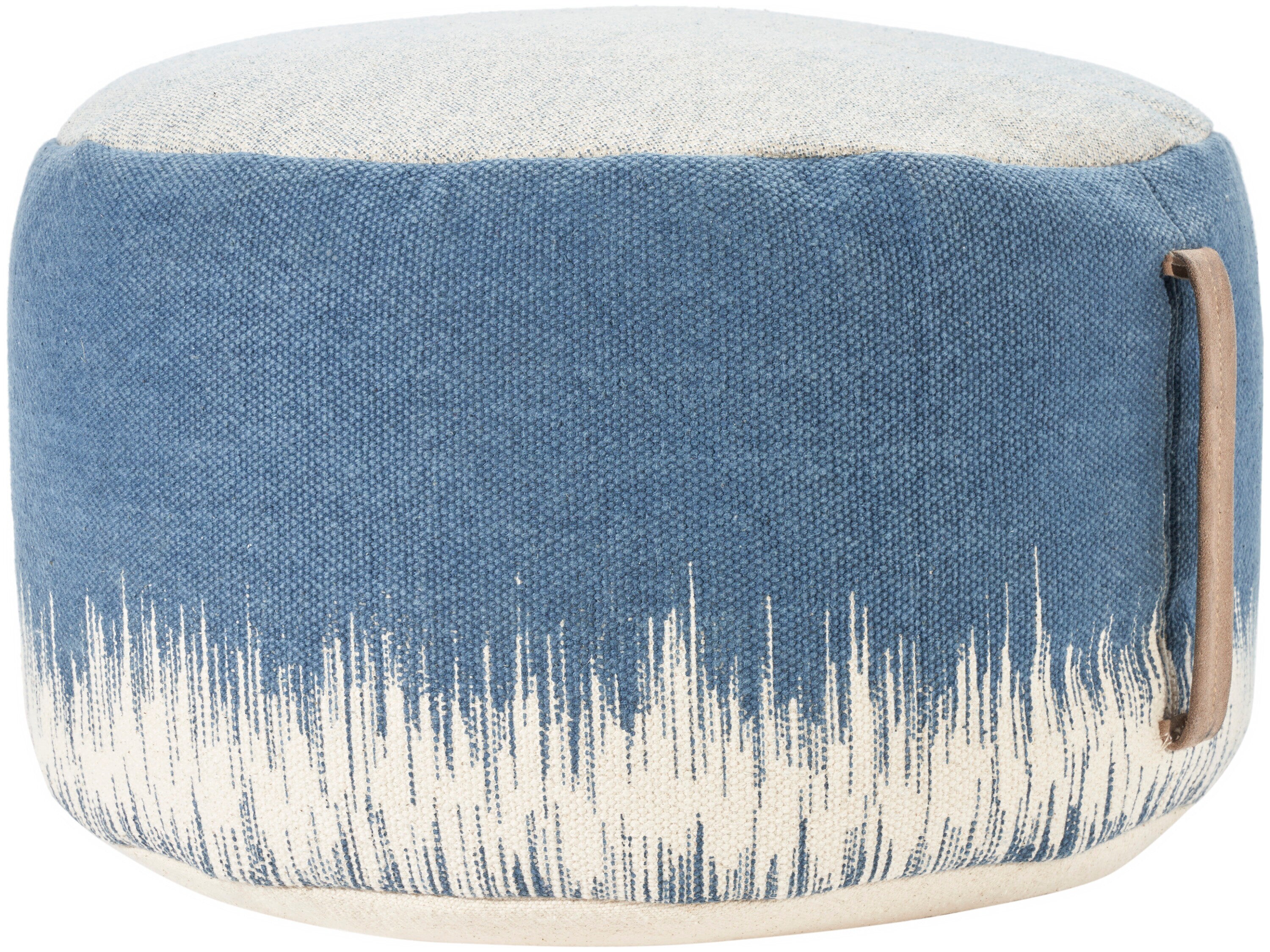 Mina Victory 798019076955 Casual Navy Pouf Ottoman