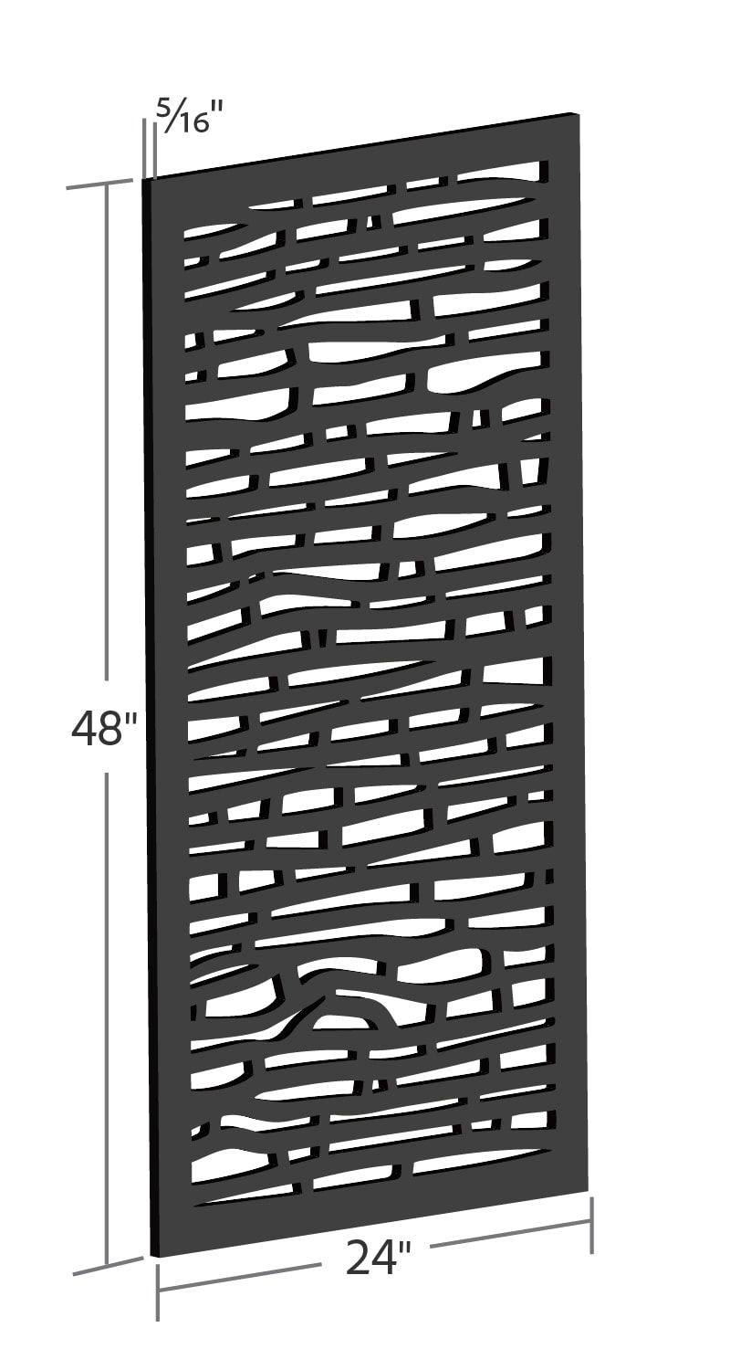 Fiji 24" x 48" Charcoal Recycled Plastic Outdoor Privacy Screen