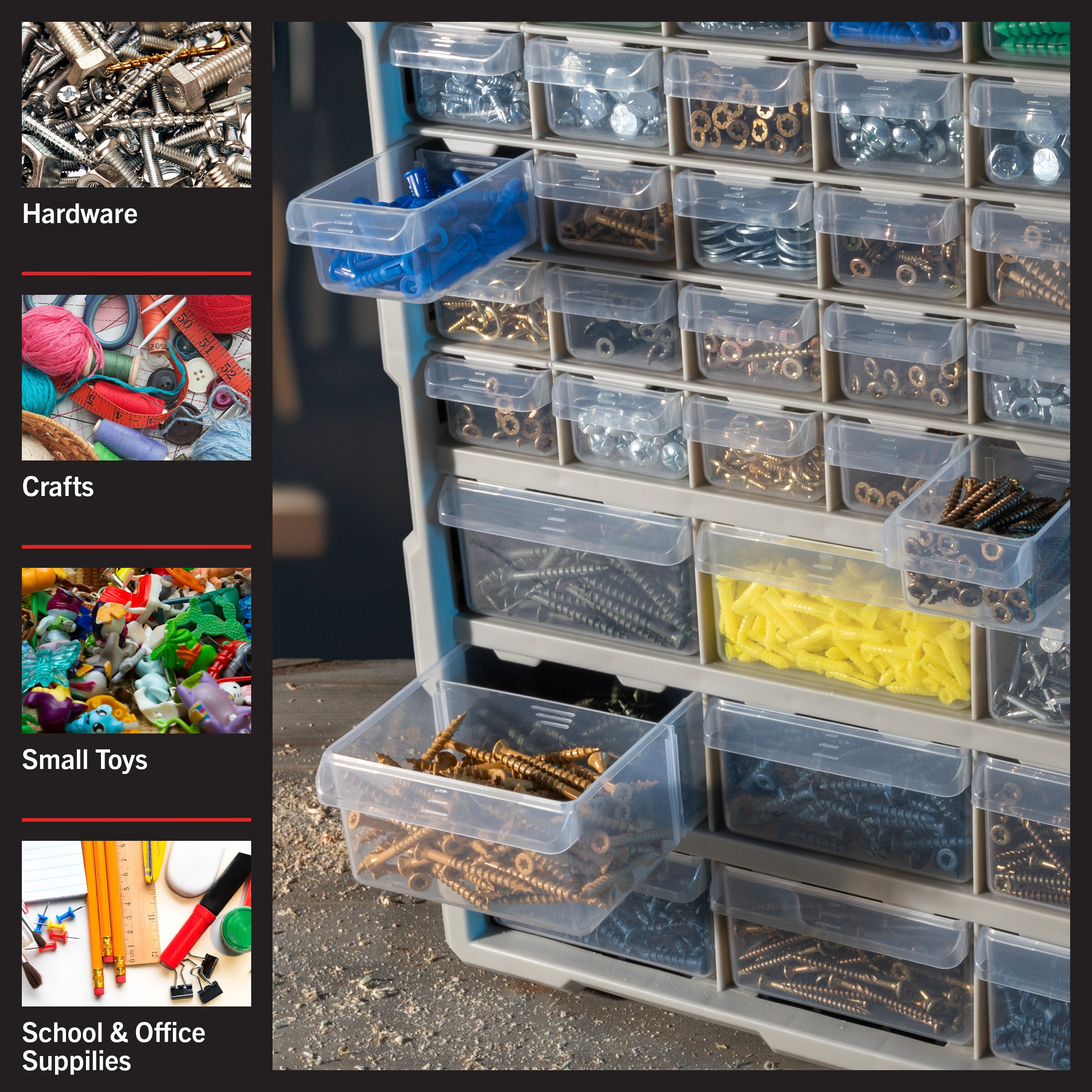 CRAFTSMAN Bin System 9-Compartment Plastic Small Parts Organizer in the  Small Parts Organizers department at