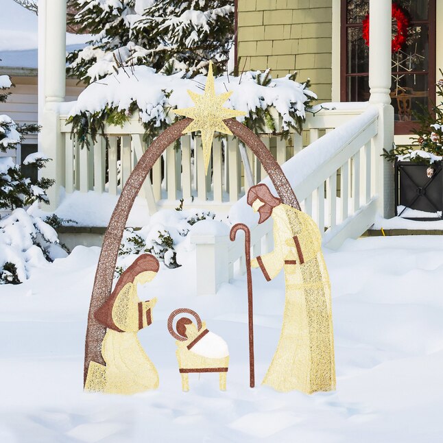 VEIKOUS Nativity Scene 60-in Nativity Free Standing Decoration with ...