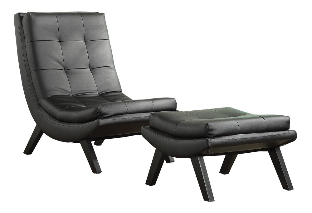 Osp Home Furnishings Tustin Lounge, Leather Lounge Chair And Ottoman Set
