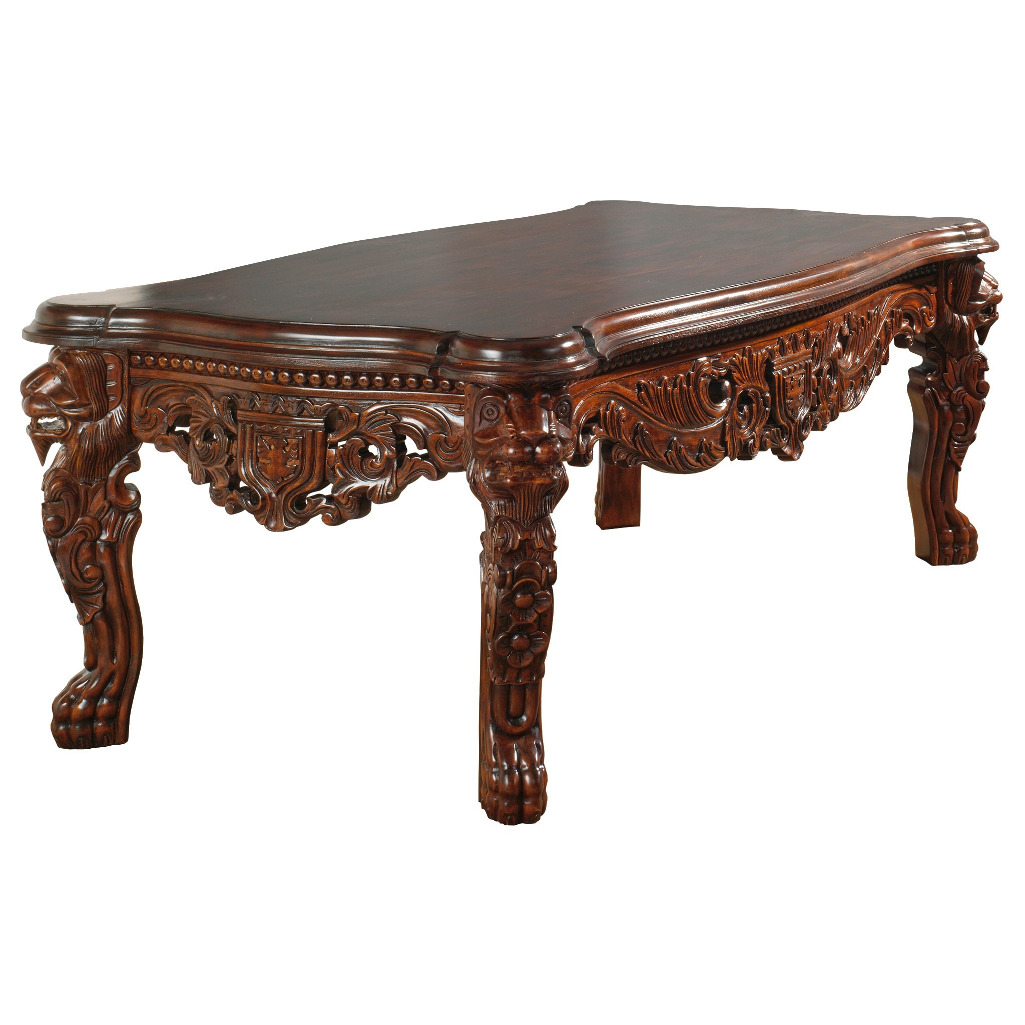 Design Toscano AF7280 Walnut Mahogany Wood Craftsman Coffee Table