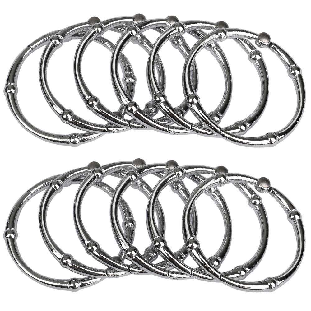 Utopia Alley Chrome Zinc Single Shower Curtain Rings (12-pack) In The 