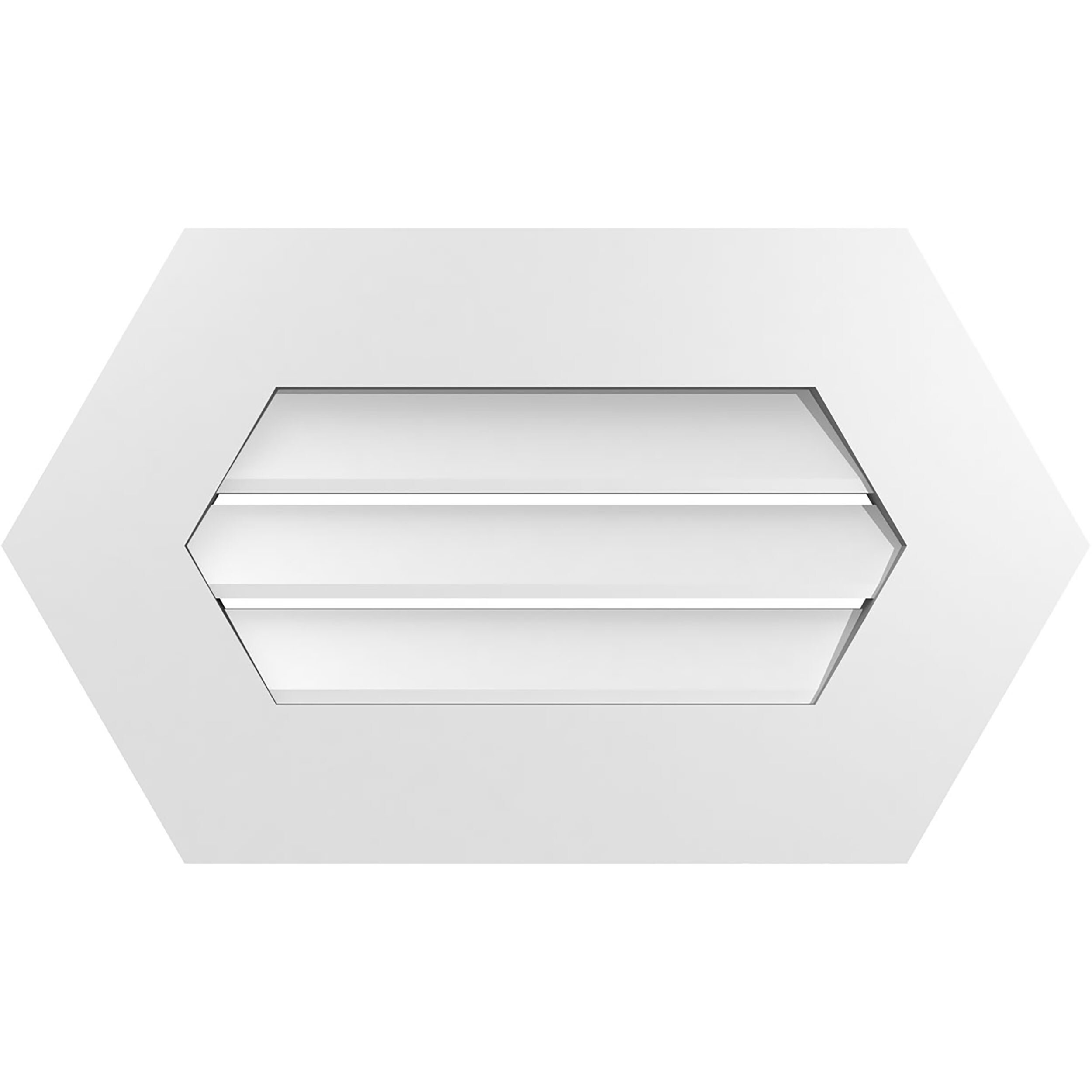 Ekena Millwork GVPHP24X1401SF 24-Inches x 14-Inches Off-white Peaked PVC Gable Louver Vent