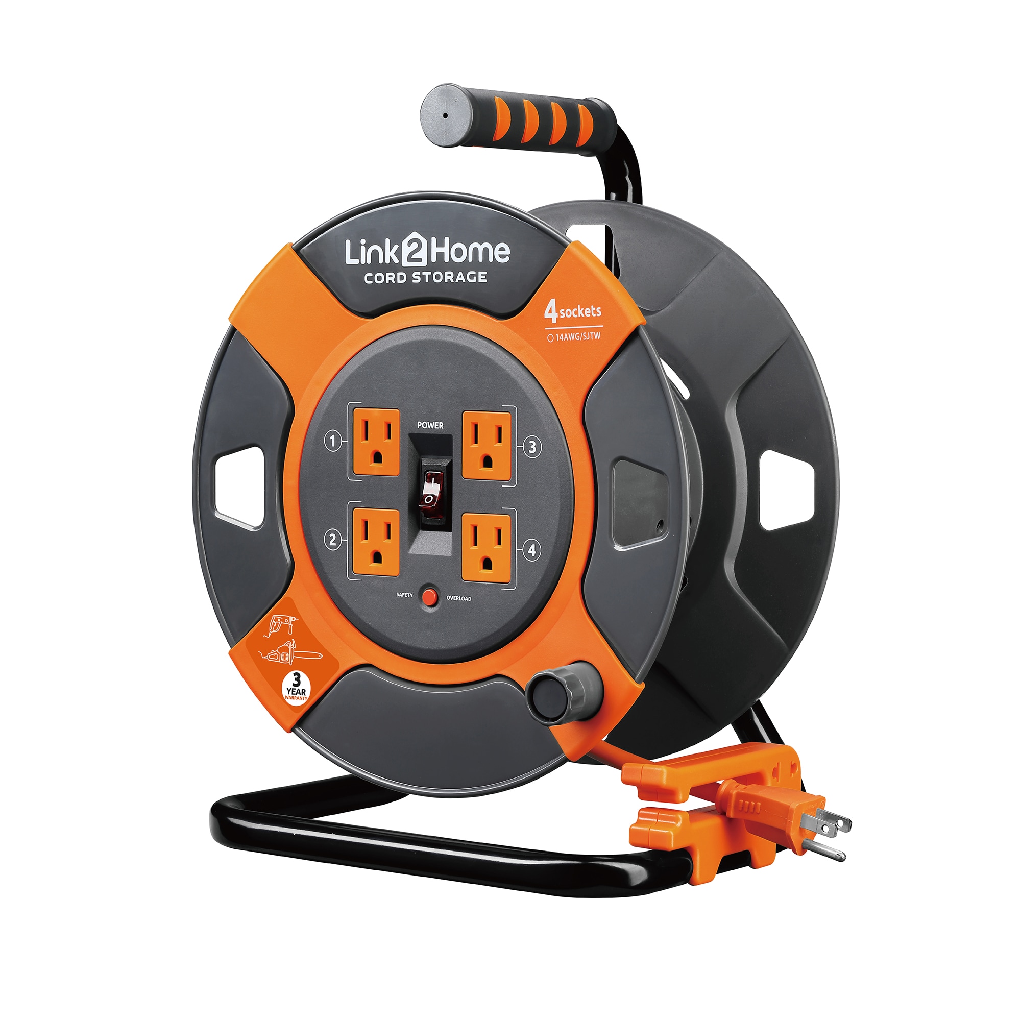Black + Decker 75' Retractable Extension Cord Reel With 4 Outlets