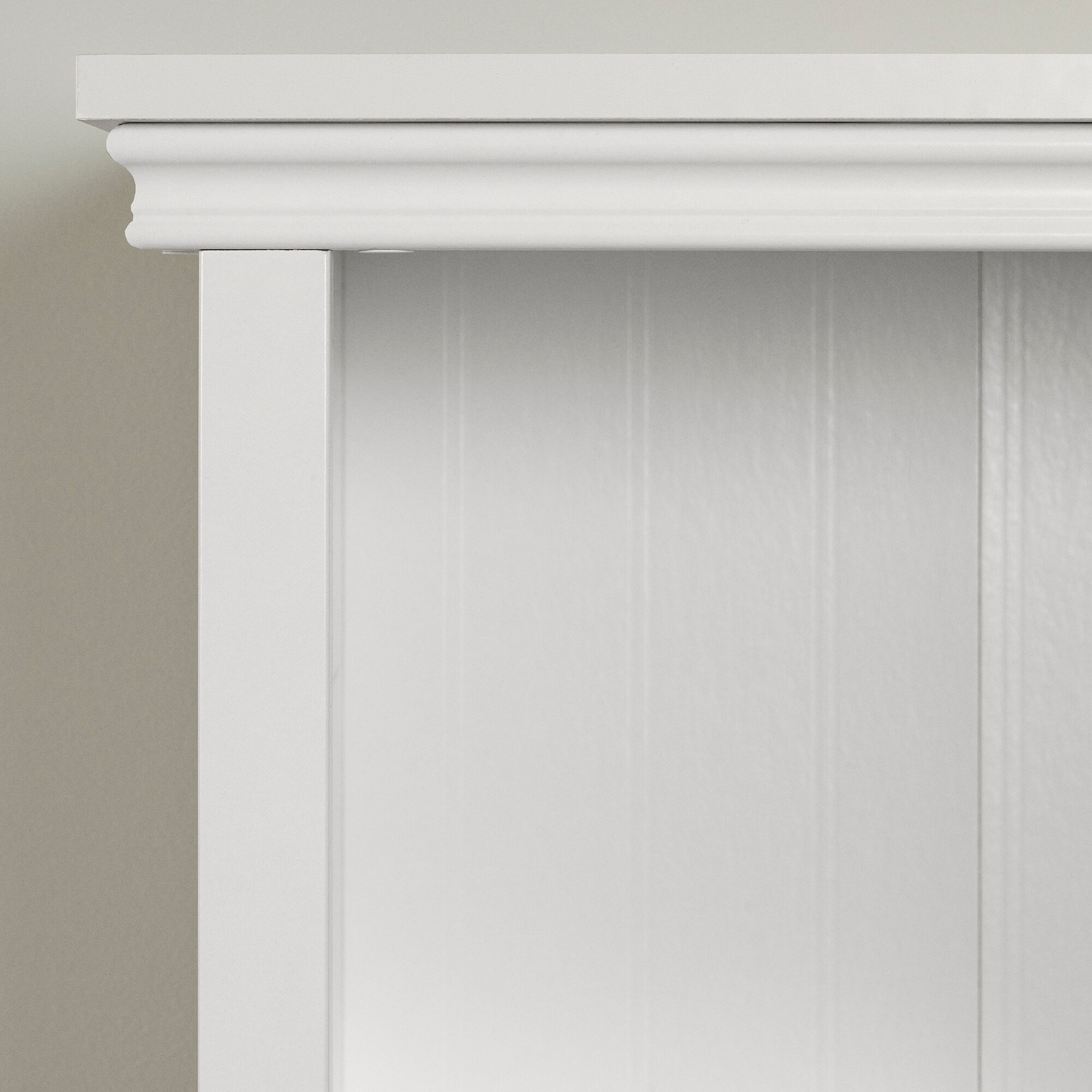 Pure White Adjustable 4-Shelf Wood Bookcase