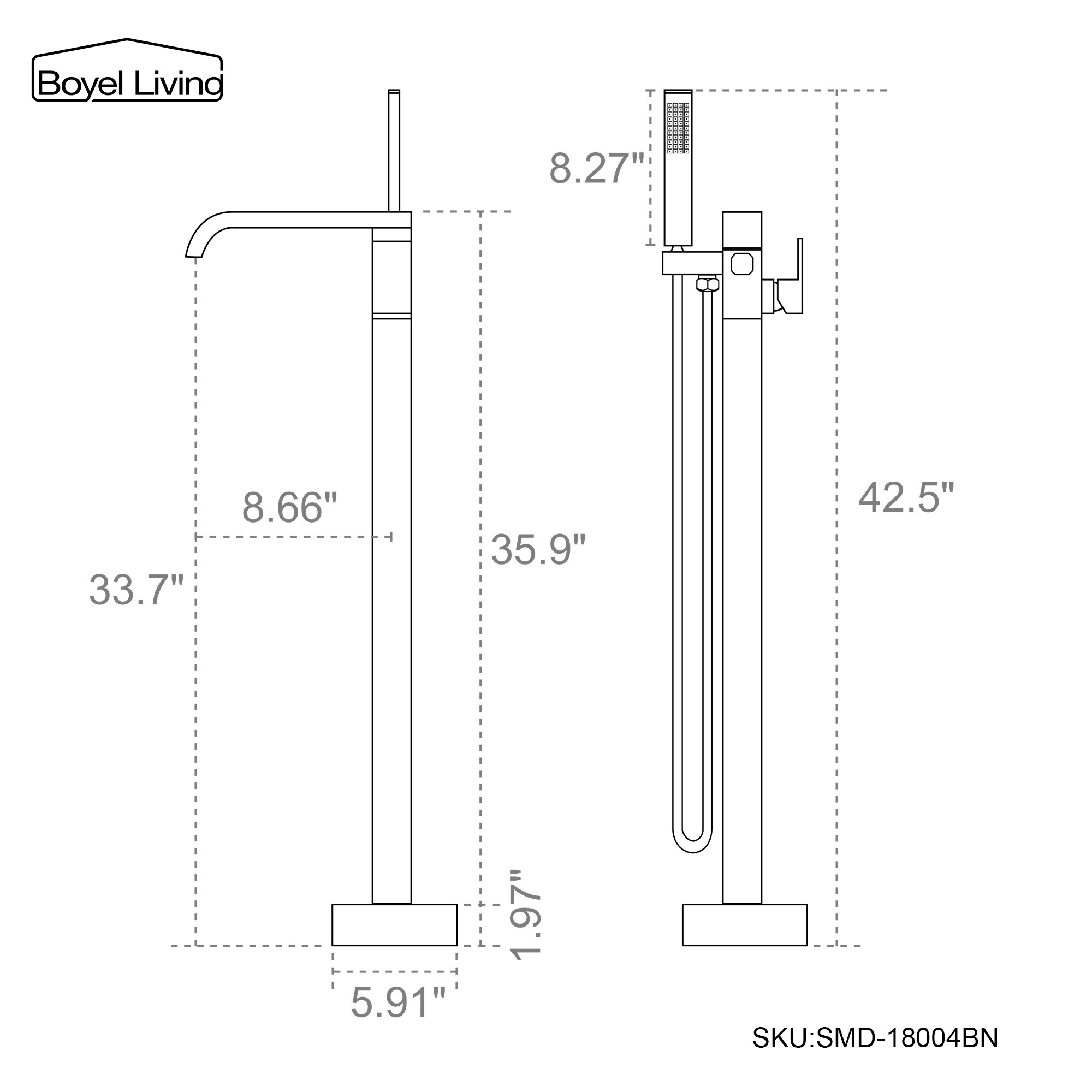 Clihome CSMD-BF18-004BN Roman-Tub-Faucets - View #5