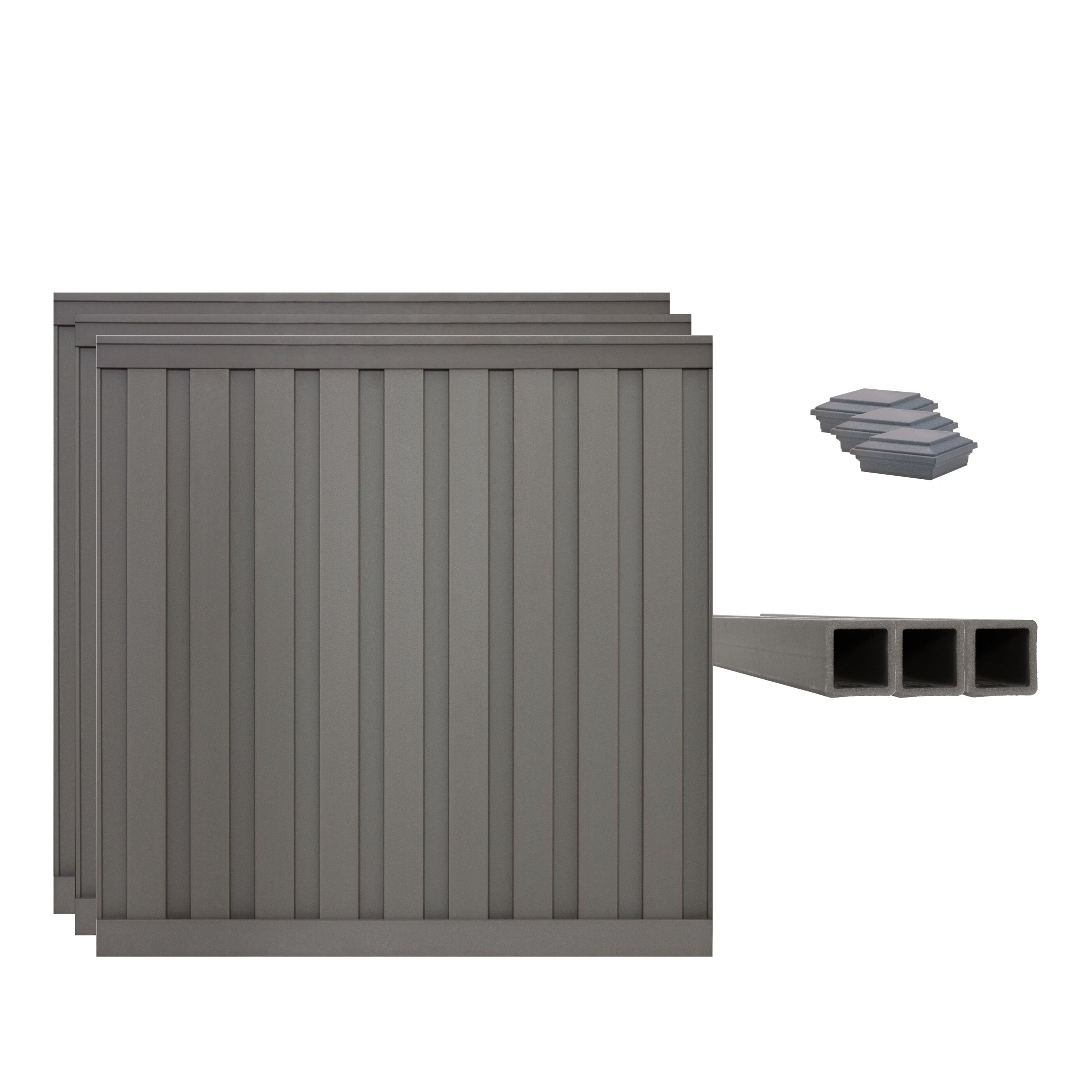 Trex Fencing TFS-WG-PPC8HX8W-3PK 8-Feet H x 8-Feet W 3 -Pack Winchester Grey Board-on-board Privacy Composite Fence Panel