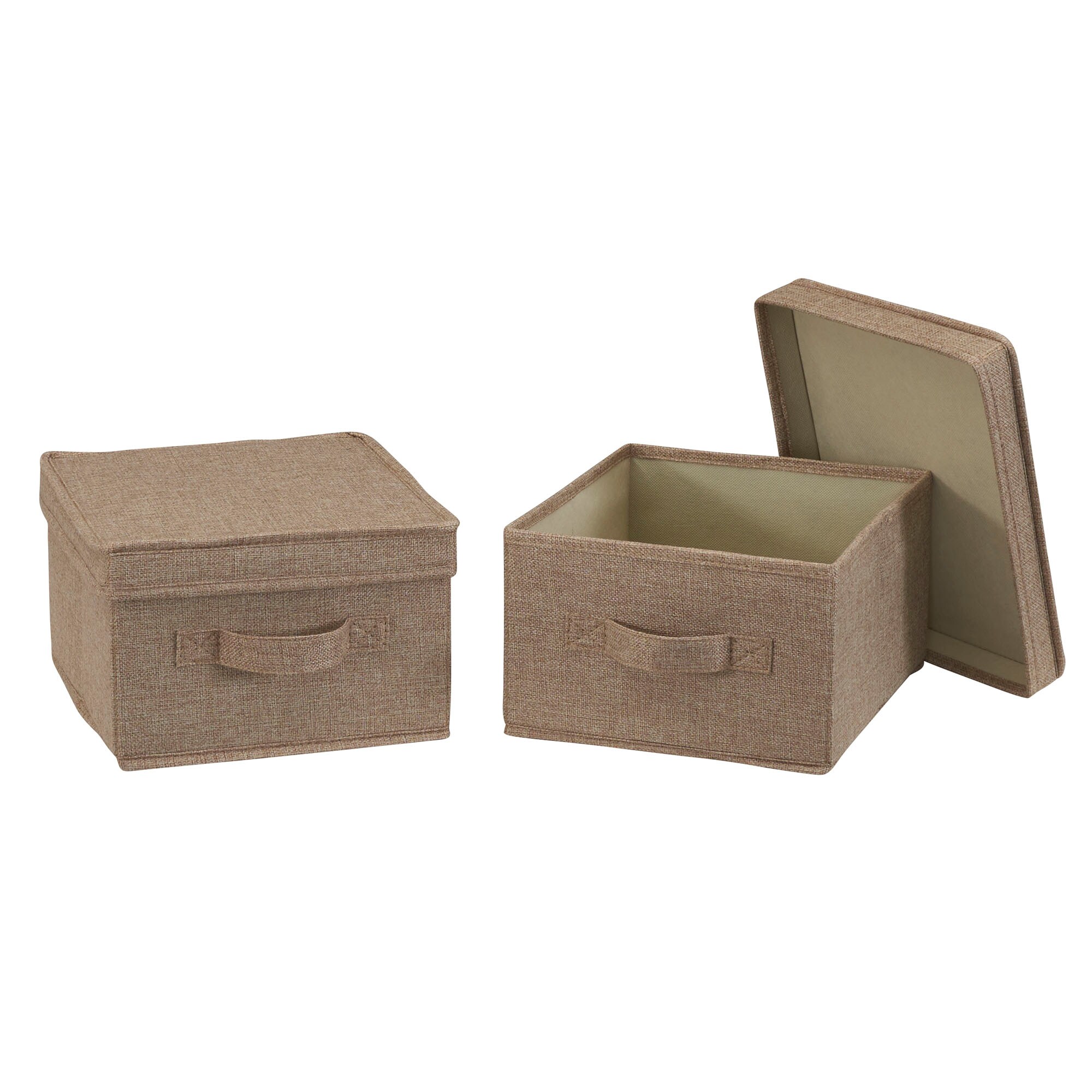 Essentials Collapsible Storage Container/Bin/Box w Handle Dark Brown 10" x 11" 