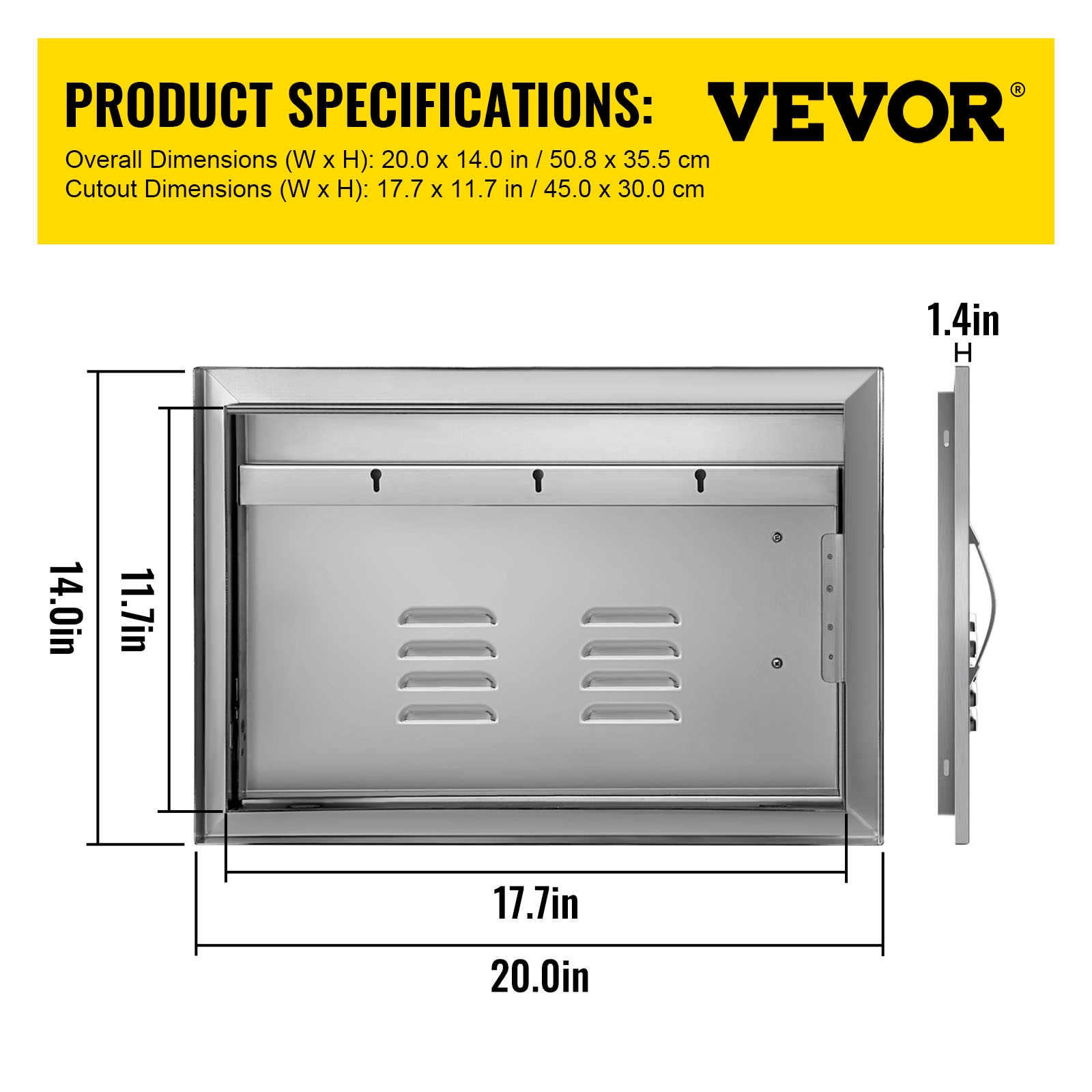 VEVOR 14X20YCSPCGMDTFK1V0 Builtin-Grill-Cabinet-Parts - View #9
