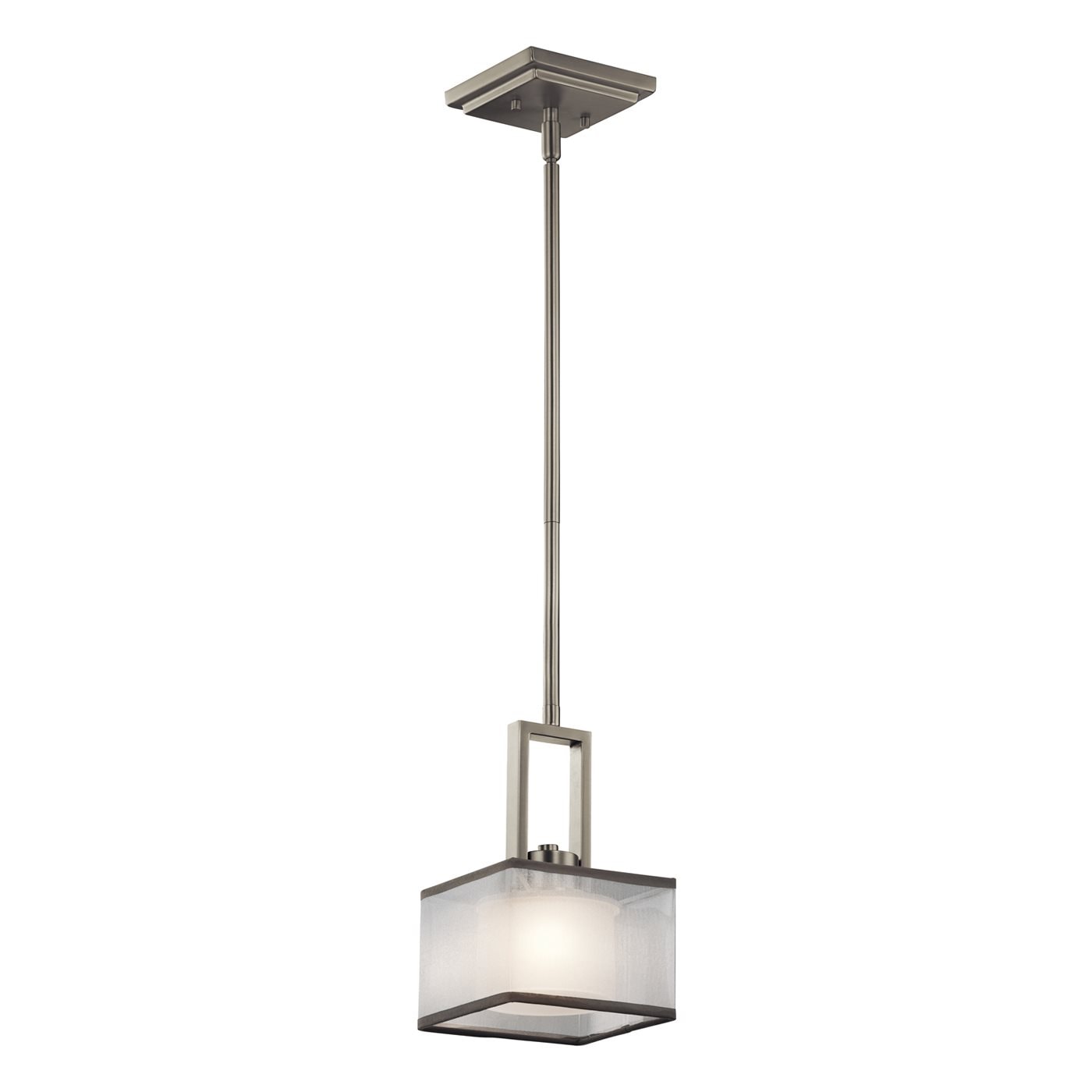 brushed nickel square pendant light