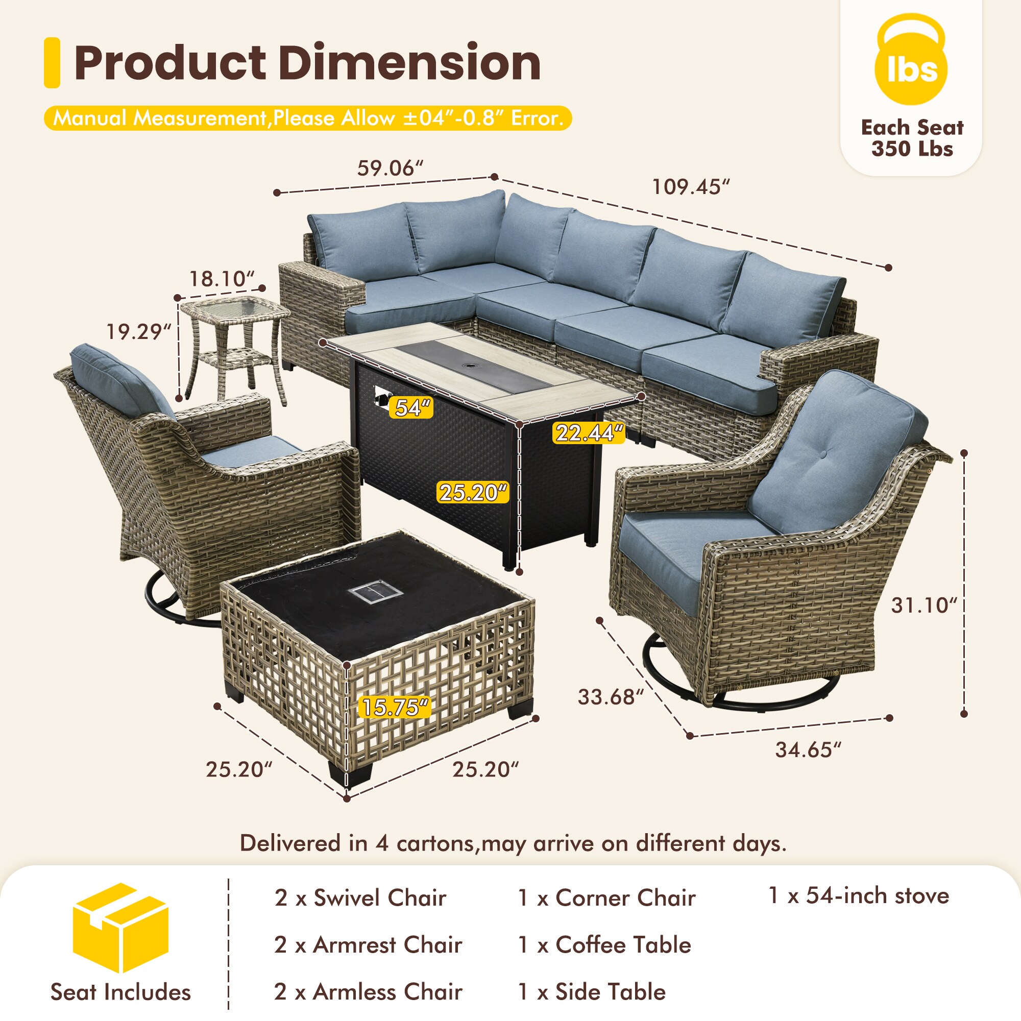XIZZI XITBS5010C4-VNCI53FP Patio-Sofas-Daybeds - View #9