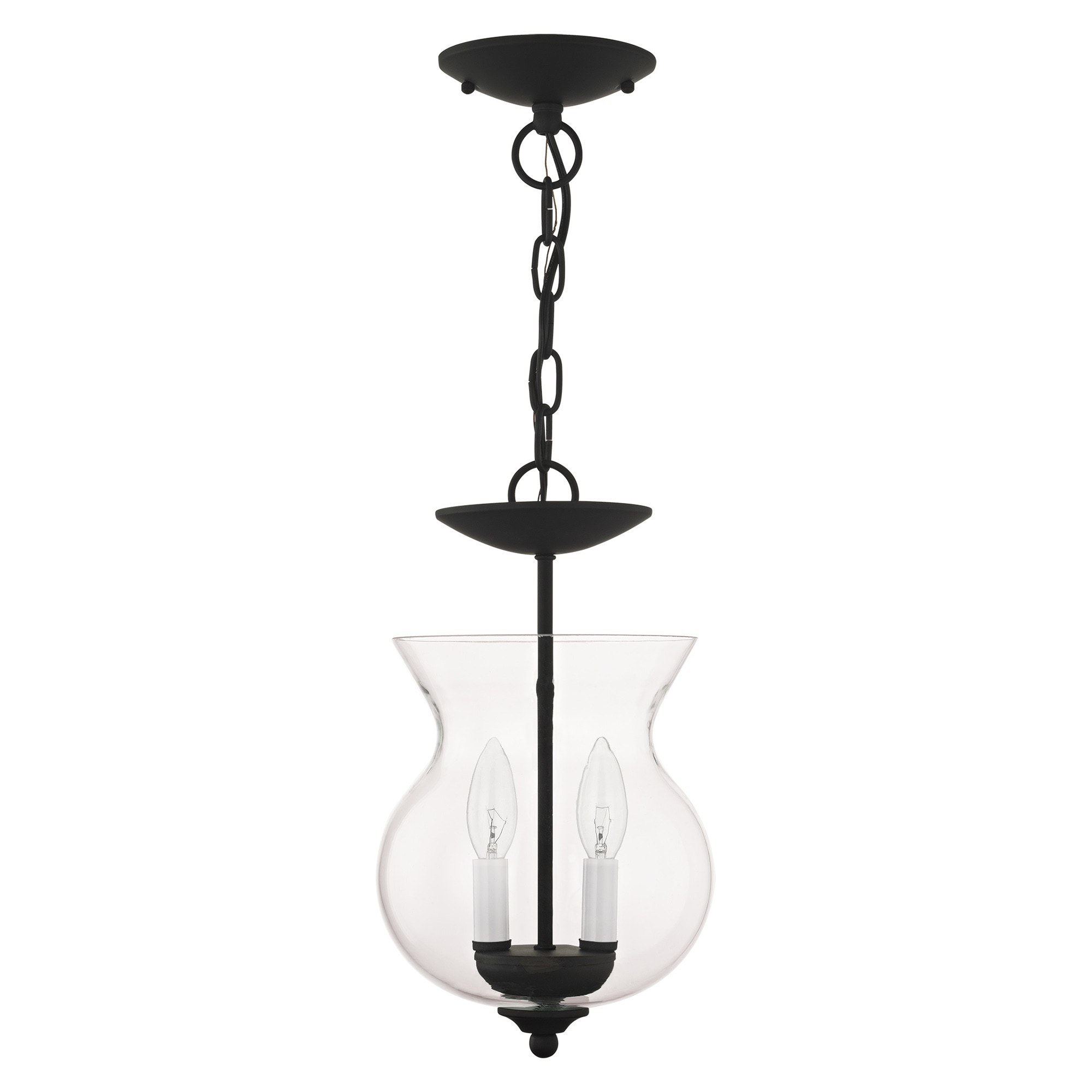 Heritage Black Mini Pendant with Clear Glass Shade