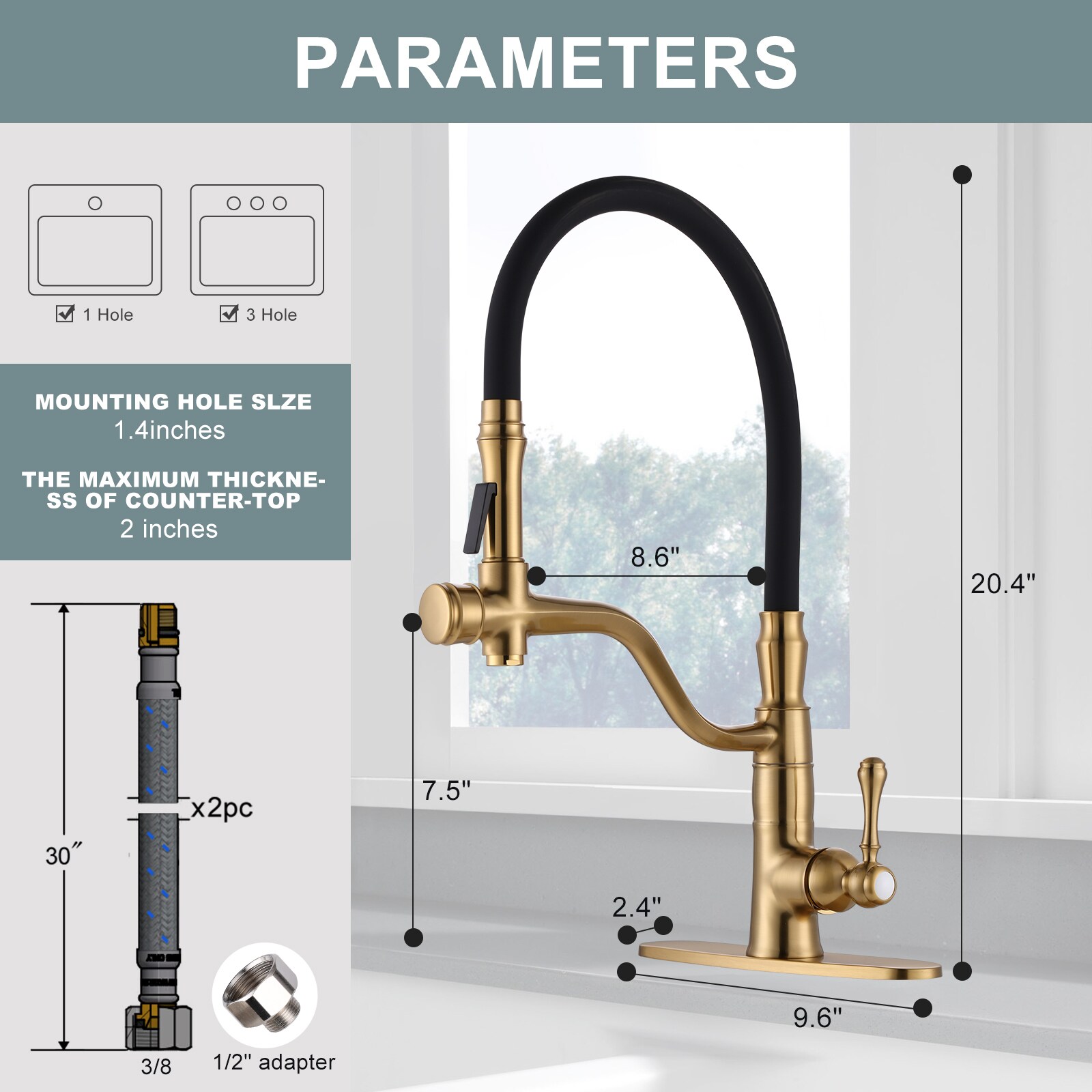 WOWOW 2312200G-LW Kitchen-Faucets - View #6