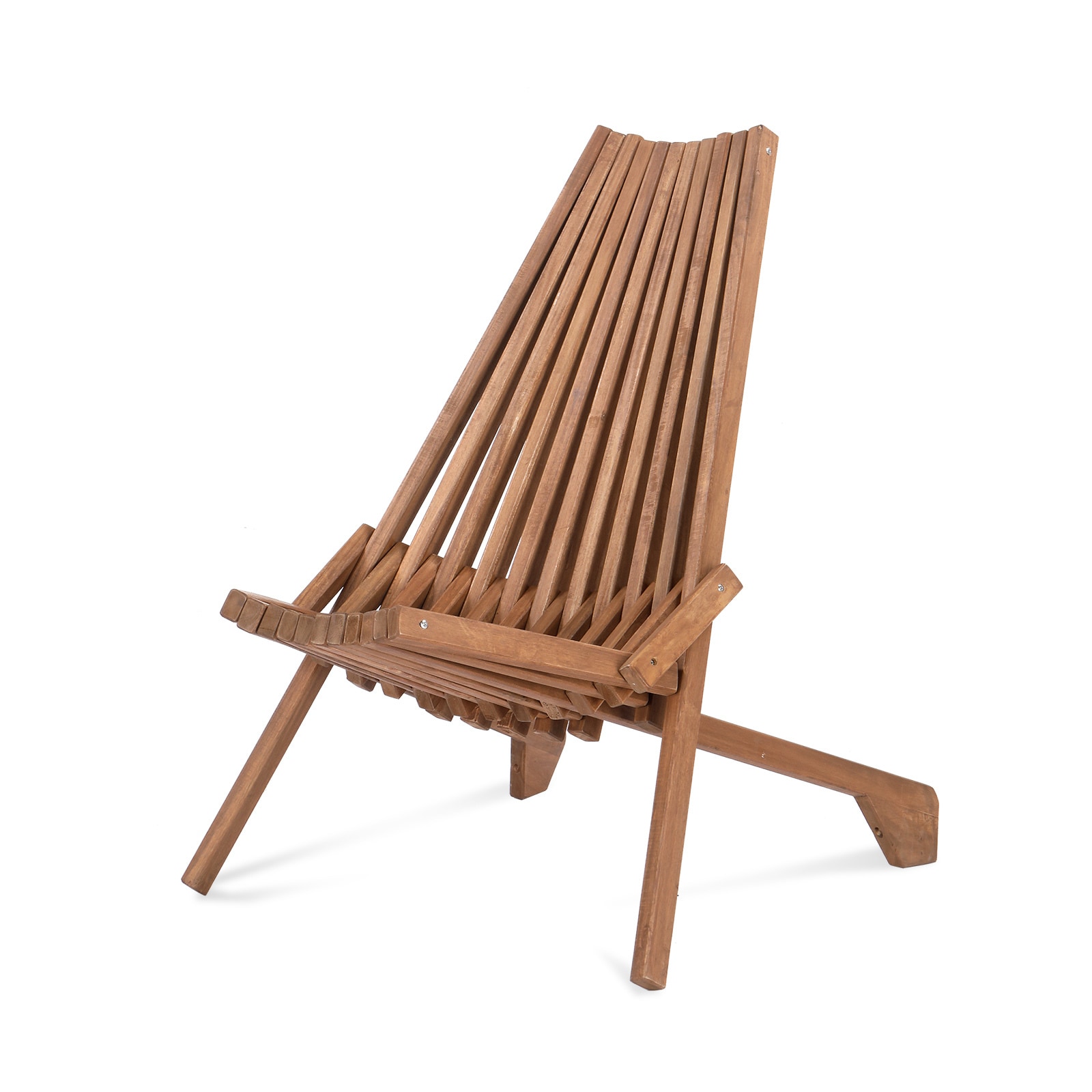 Winado LO1G56000632 Patio Chairs Stackable Wood Wood Frame Stationary Recliner Chair with Slat Seat