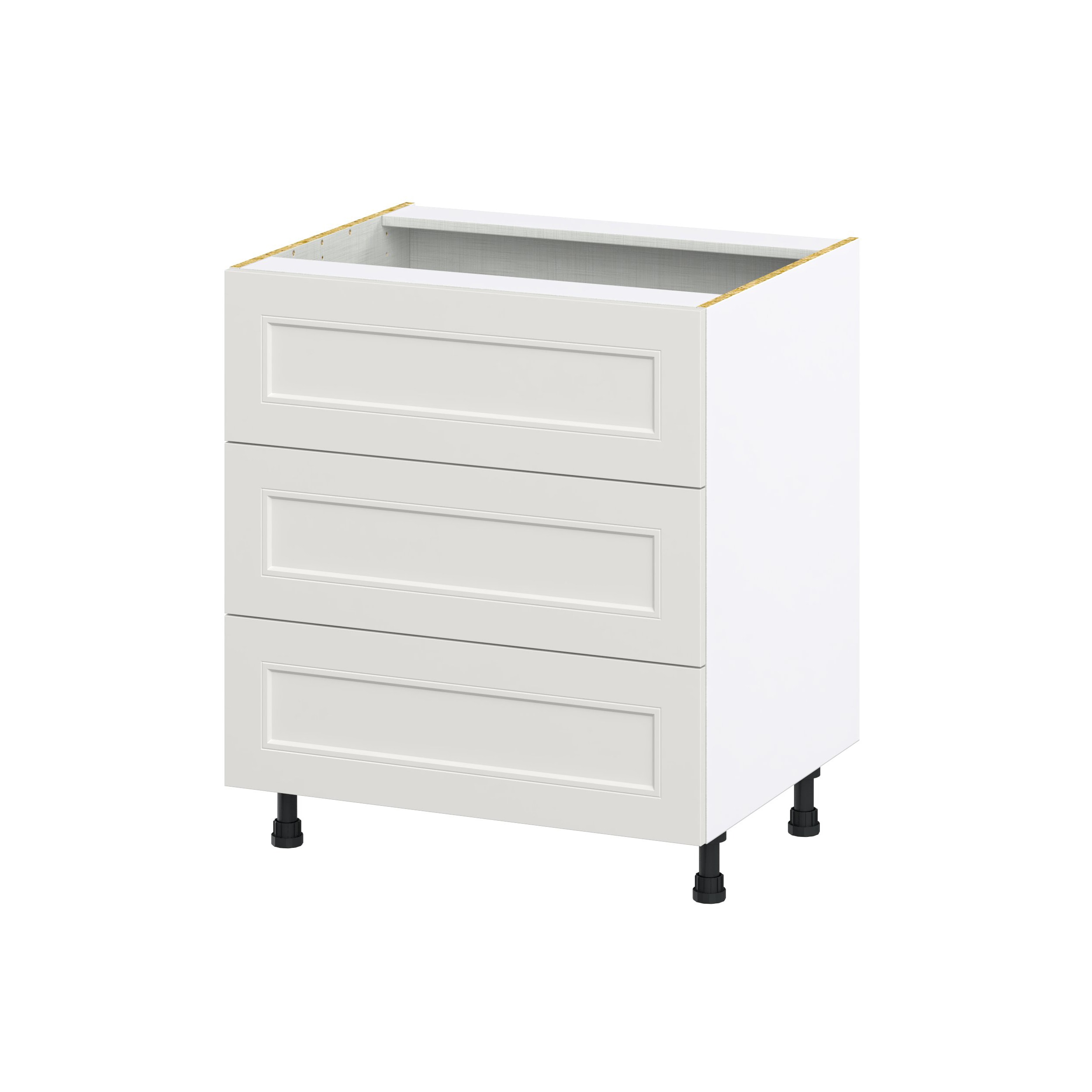 Hugo&Borg DSB3DA30-BE Belcourt 30-in W x 34.5-in H x 24-in D Painted Light Gray 3 -Drawers Drawer Base Fully assembled Cabinet (Recessed Panel Shaker)