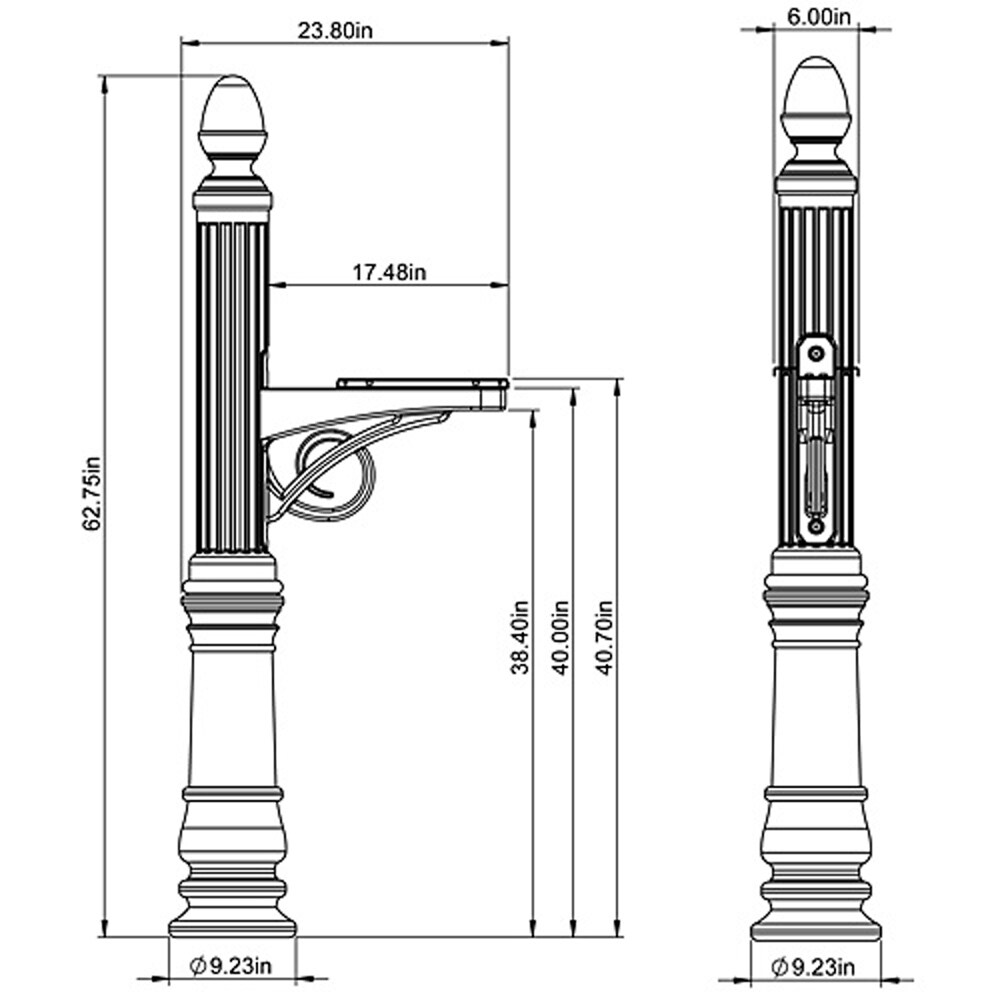 Architectural Mailboxes VP000BAM Mailbox-Posts - View #2