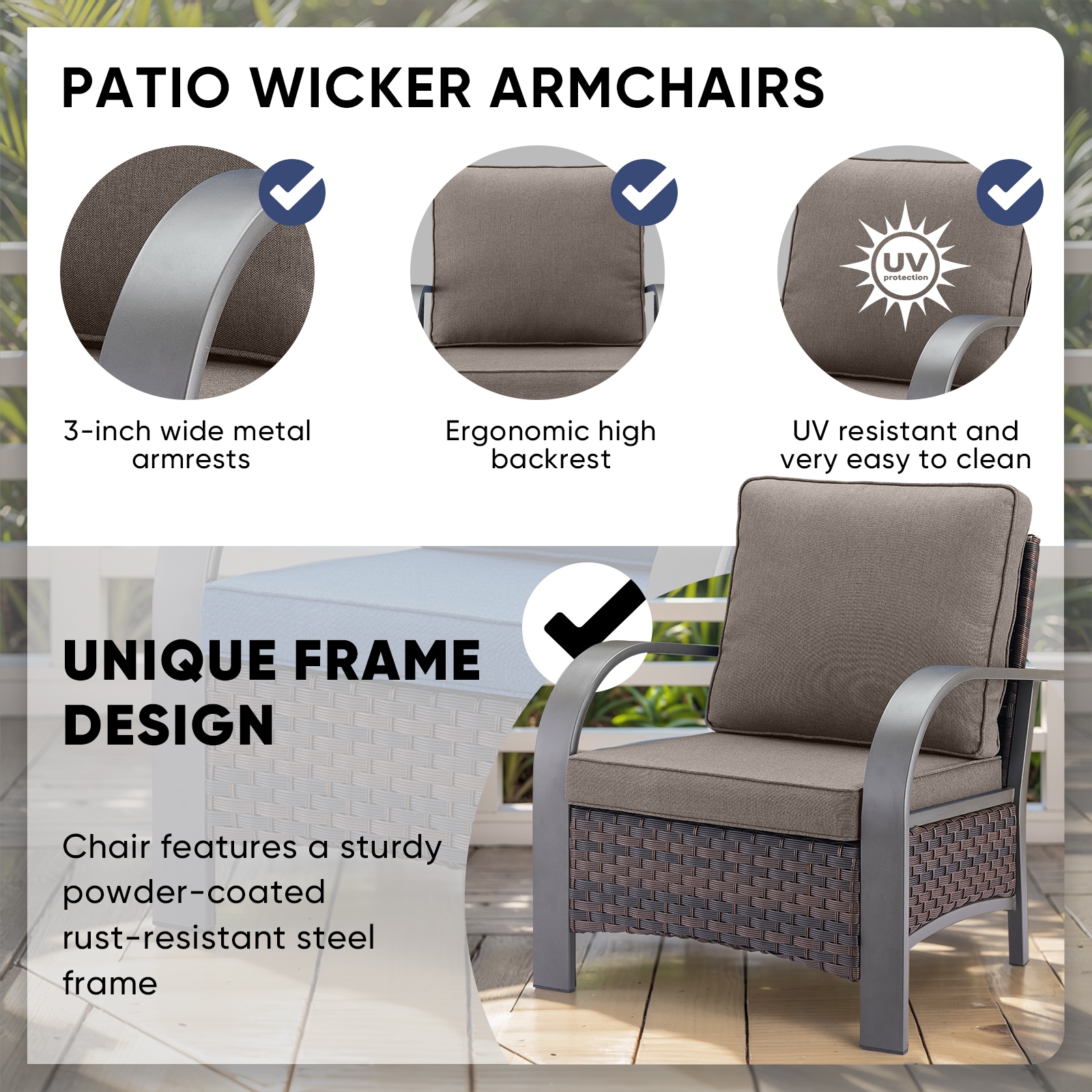 Jeehope PATZB1111001BR-3 Patio-Conversation-Sets - View #3