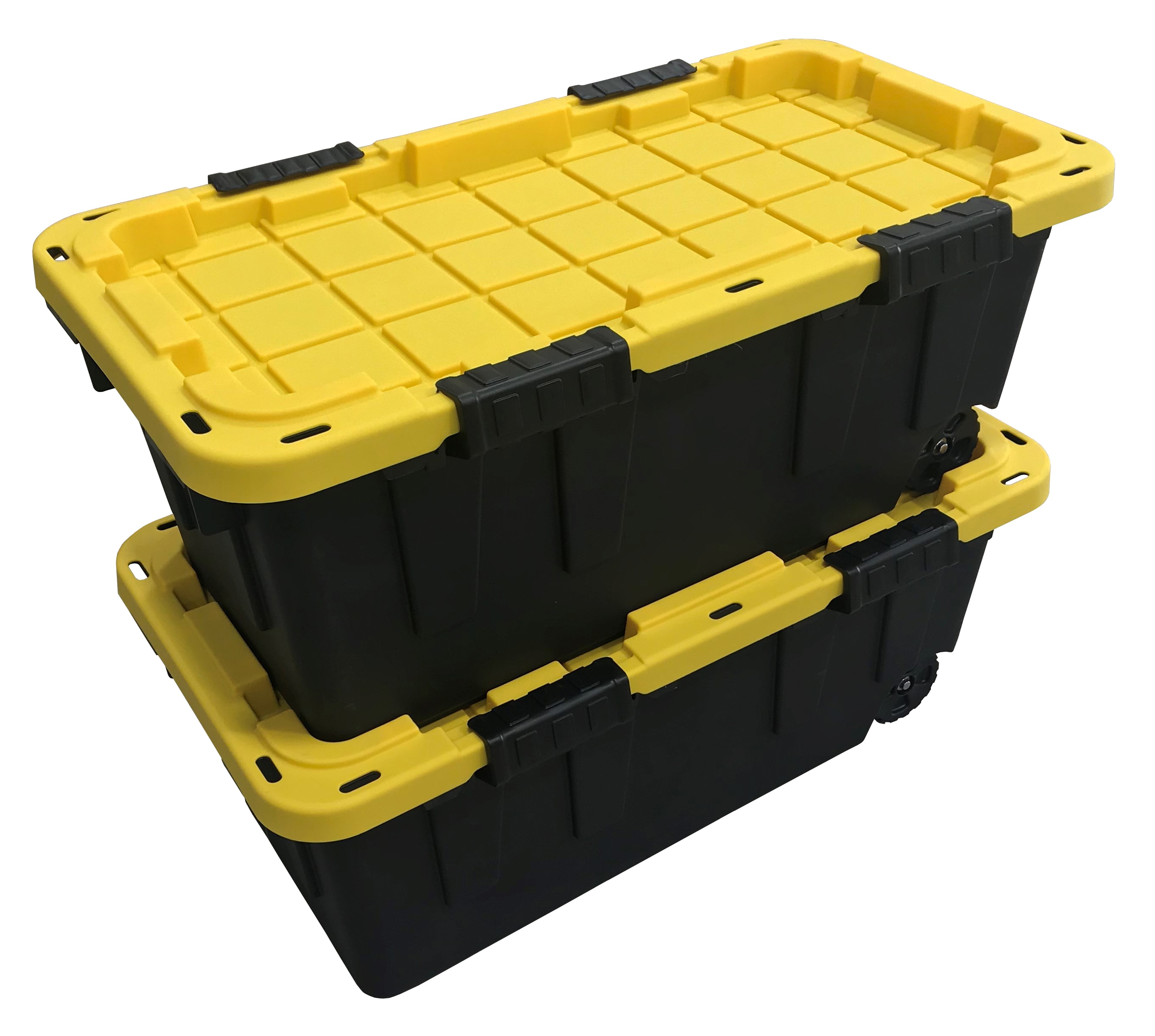 Project Source 6-Pack Project Source Commander Small 5-Gallons (20-Quart)  Black and Yellow Heavy Duty Tote with snap lid