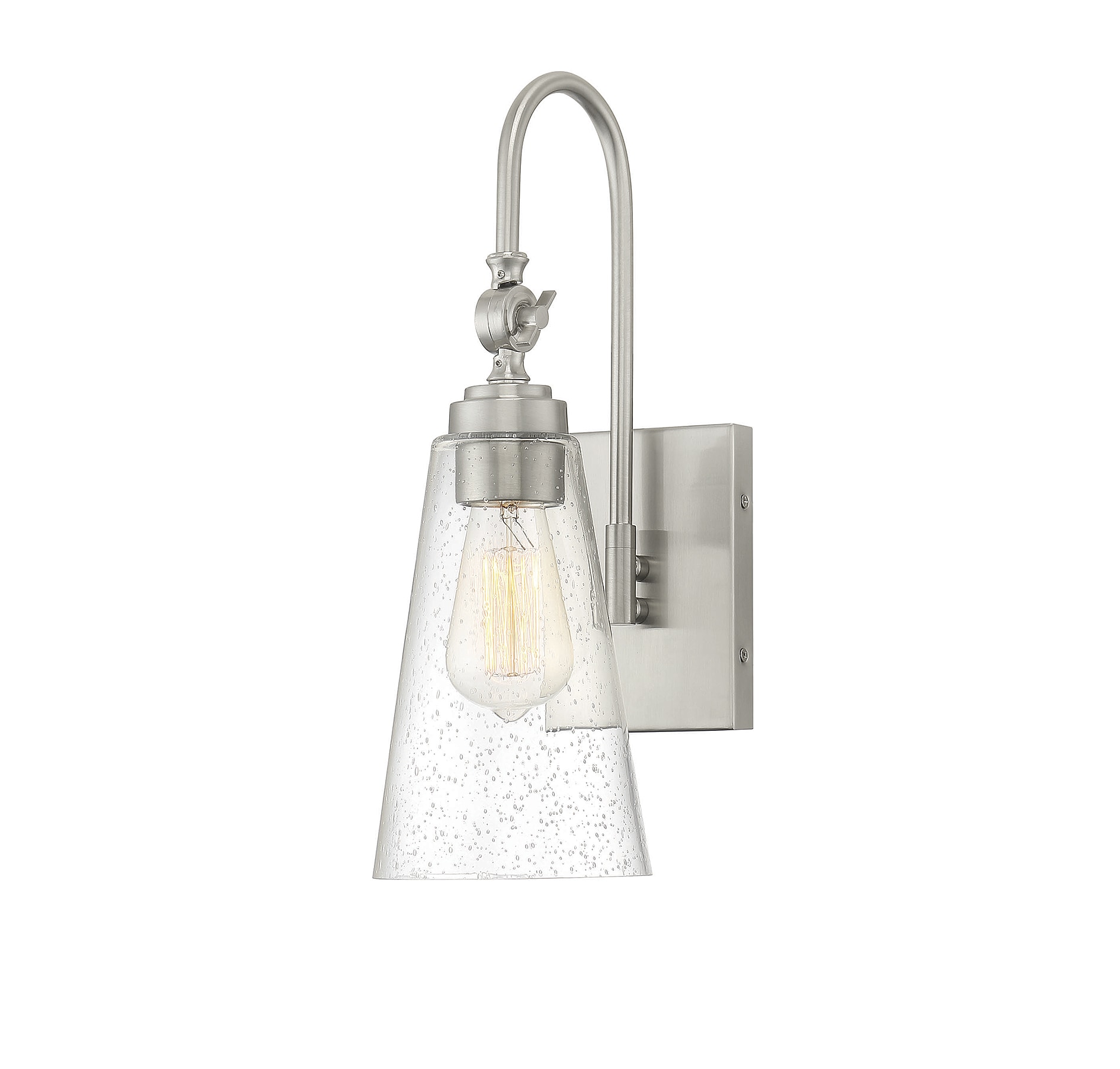 Savoy House Essentials 9-108-1-SN York 5.5-in W 1 -Light Satin Nickel Transitional Wall Sconce