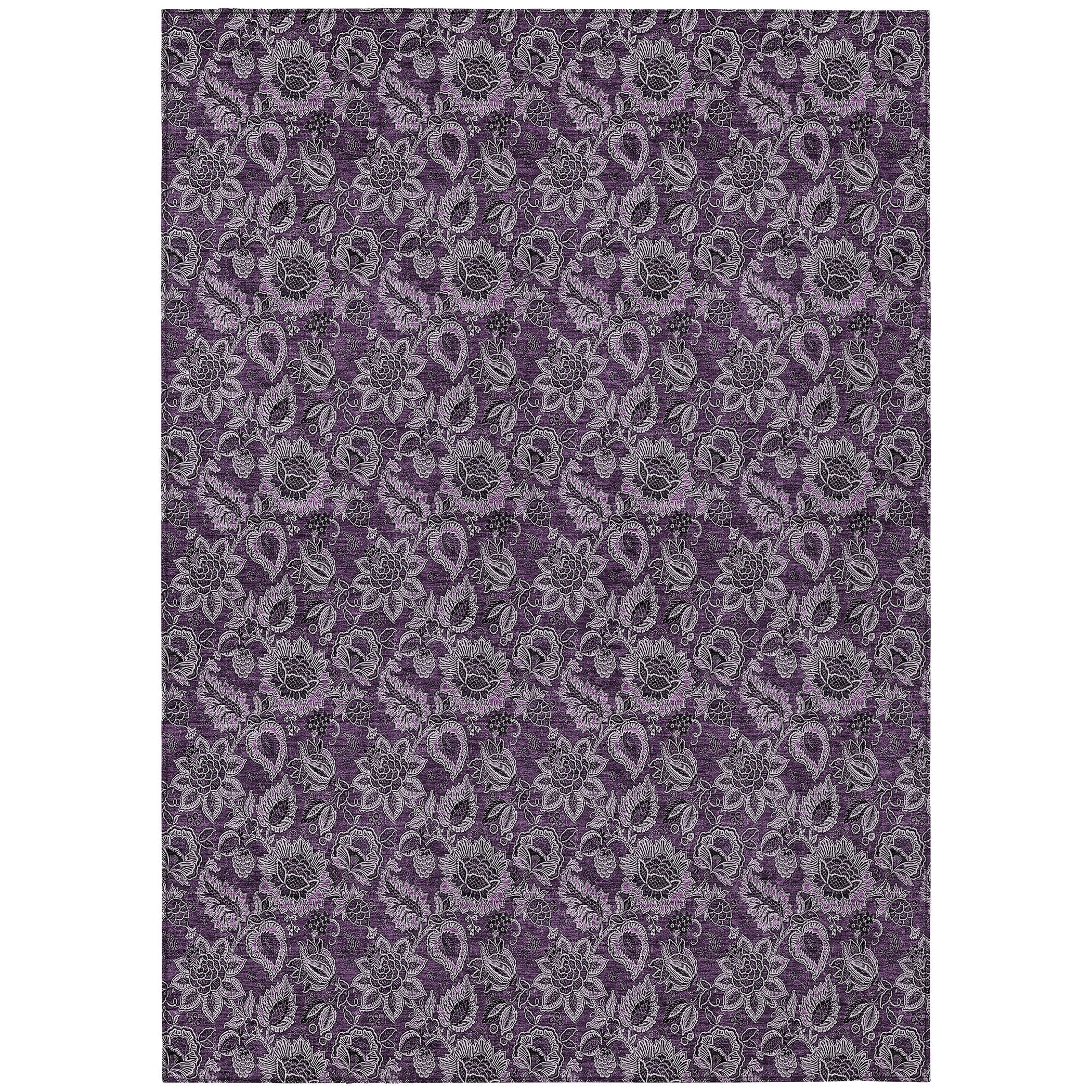 Addison Rugs ACN661EG10X14 Chantille ACN661EG 10 x 14 (ft) Polyester Eggplant Rectangular Indoor/Outdoor Geometric Machine washable Area rug