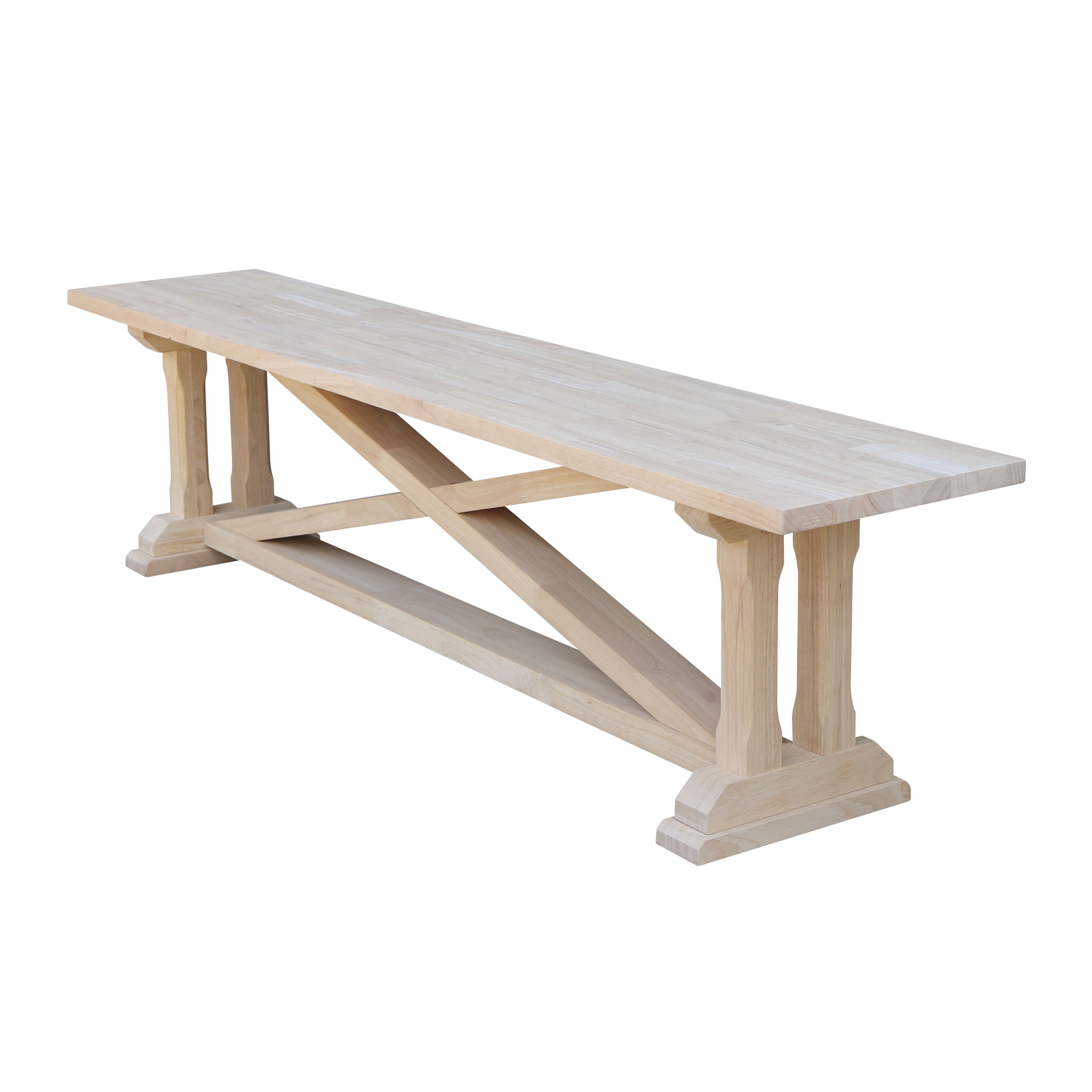 stylewell unfinished wood rectangular trestle table