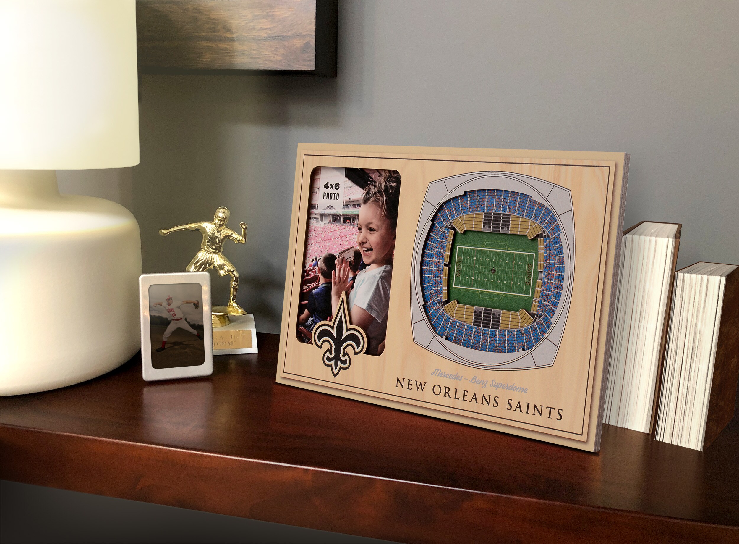 New Orleans Saints, 3D Stadium View, Superdome, Wall Art, Wood