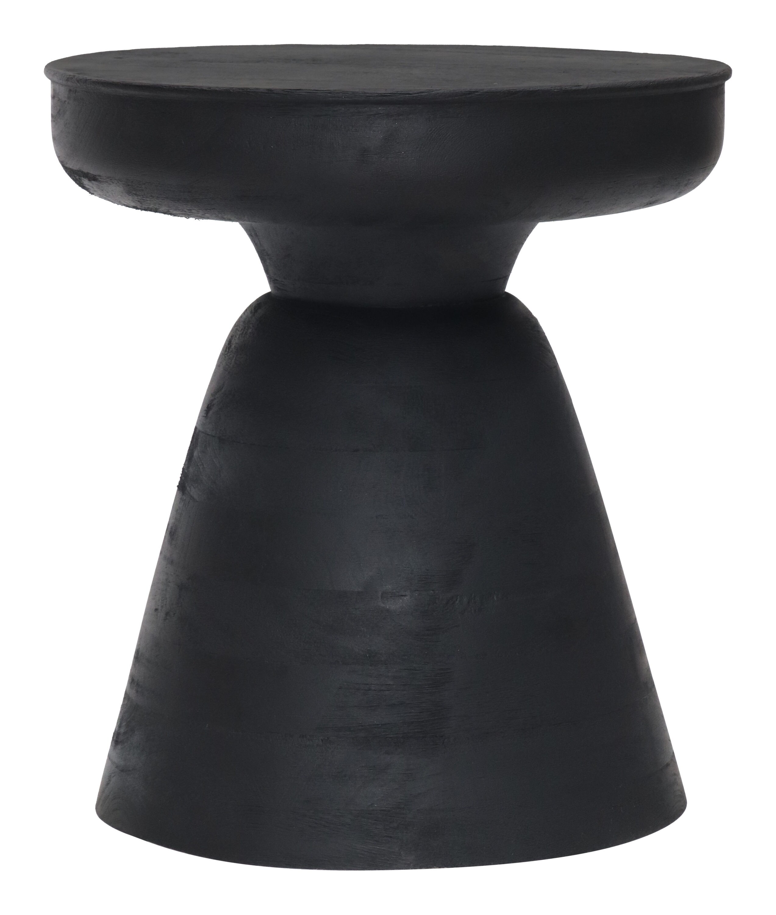 Zuo Modern 102059 Sage 15.9-in W x 18.1-in H Matte Black Wood Round Modern End Table