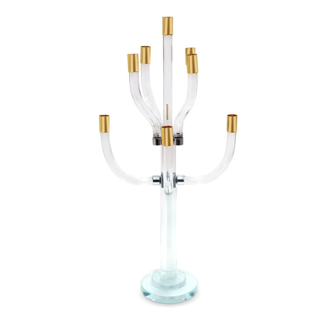 HomeRoots 1 Candle Crystal Pillar Candle Holder