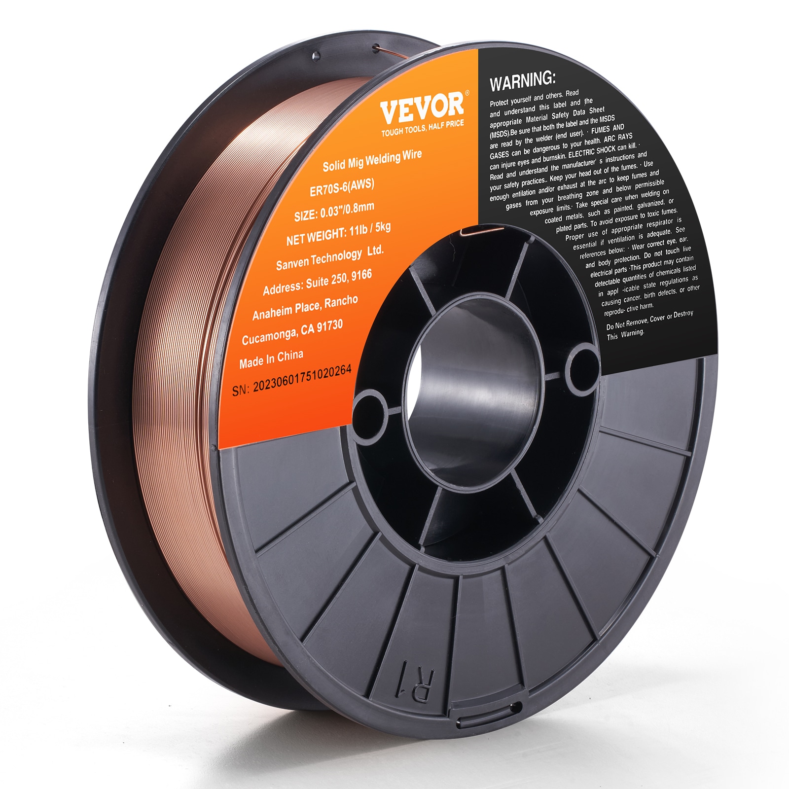 VEVOR SXHSJMIGER70SL7MJV0 11-lb 0.030-in All positions MIG wire