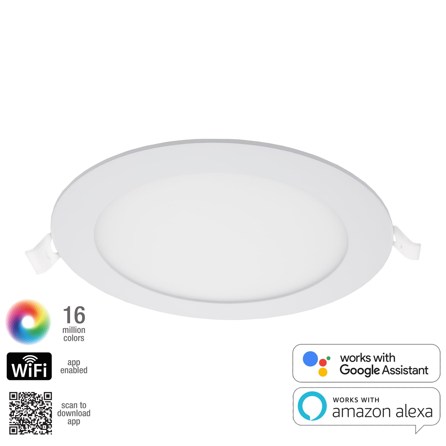 Luvoni 6-Inch White Aluminum Smart WiFi LED Downlight