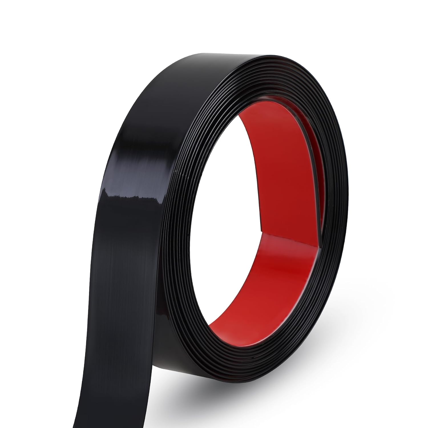 Gaahing 196.8 in x 1.5 in Flexible Peel and Stick Wall and Floor Trim Molding Strip in Brushed Black PVC for Tile Mirror Ceiling Cabinet and Panel Edges