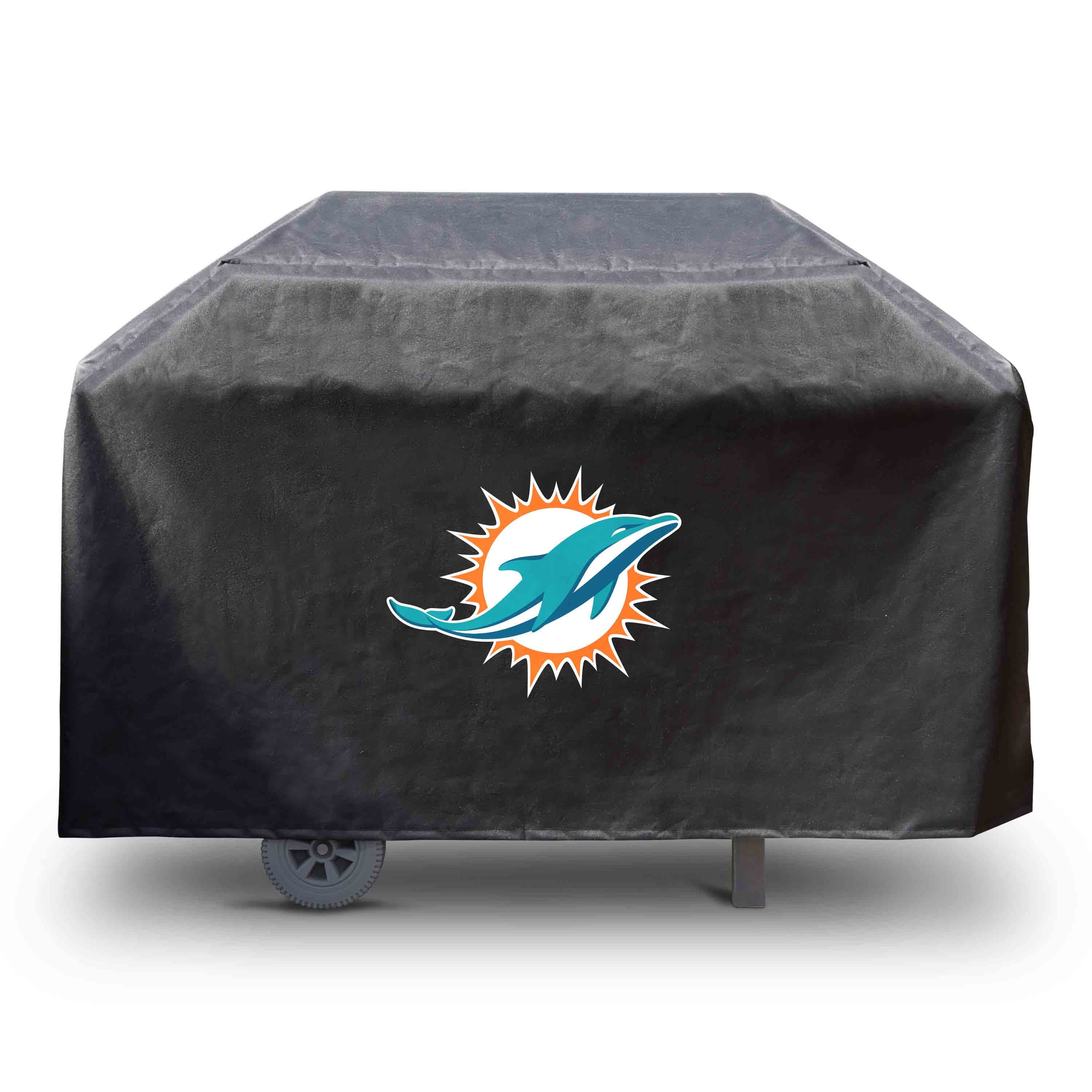FANMATS 41149 Miami Dolphins 4 burner grill cover 68-Inches W x 35-Inches H Black Fits most Cover