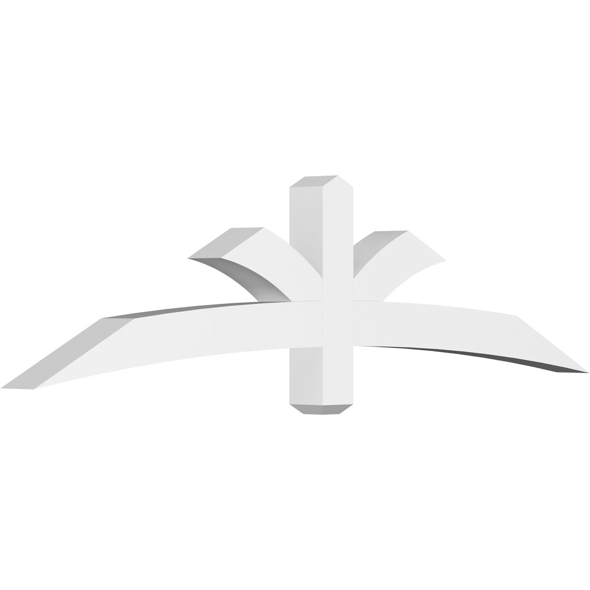 Ekena Millwork GBP072X18X0404DAV00 Davenport White PVC Gable bracket