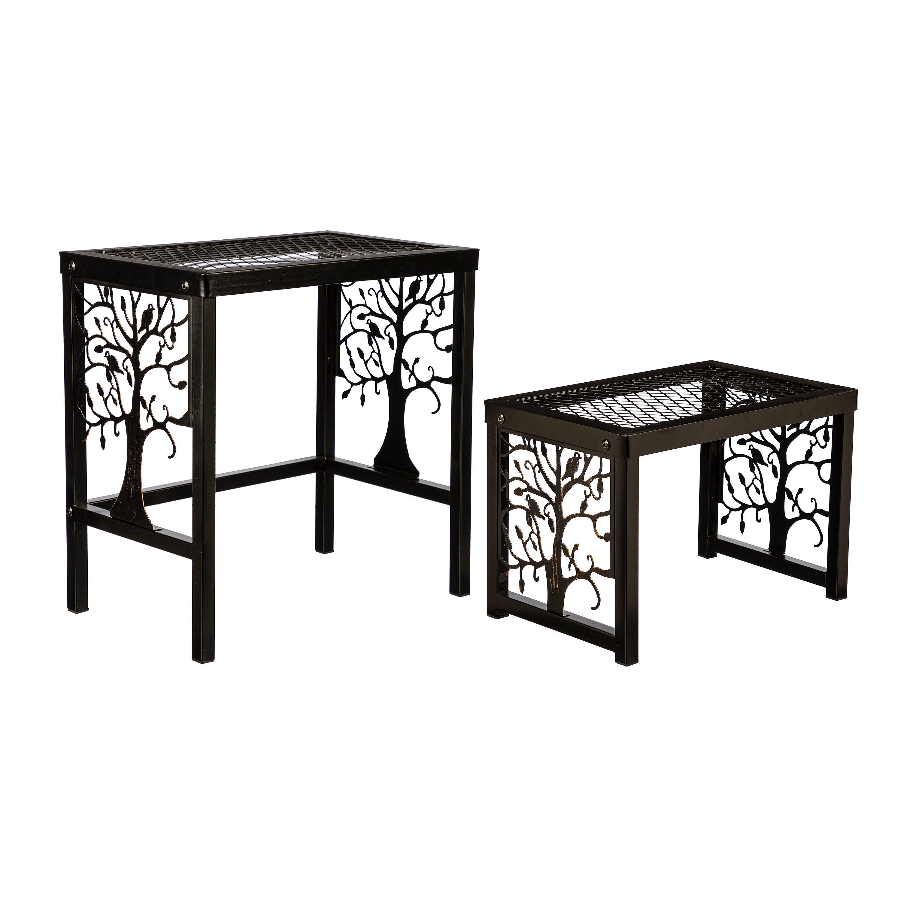 Evergreen PHA366 11.81-in H x 17.77-in W Black Indoor/Outdoor Rectangular Steel Plant Stand