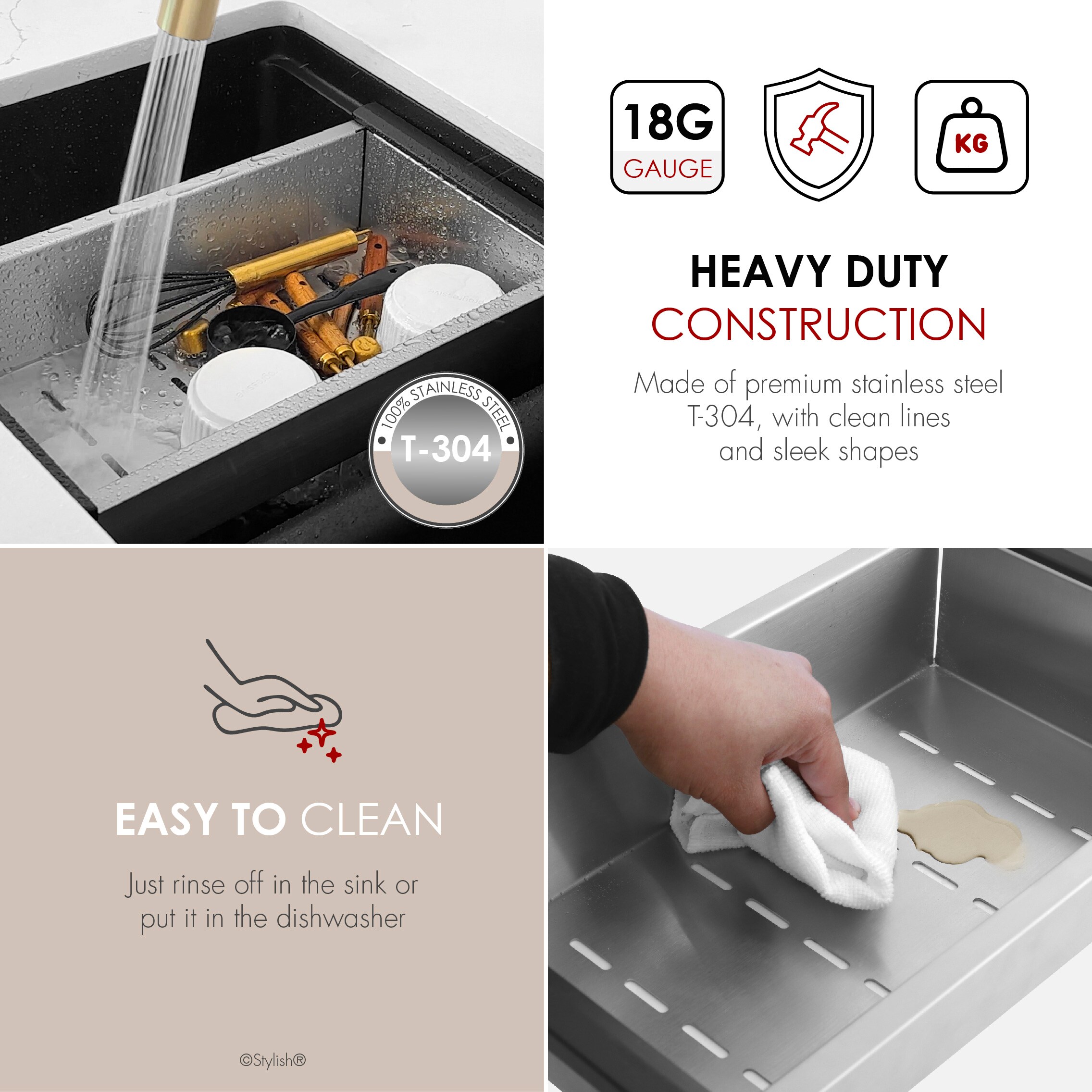 Stylish A-04 Kitchen-Sink-Accessory-Kits - View #6