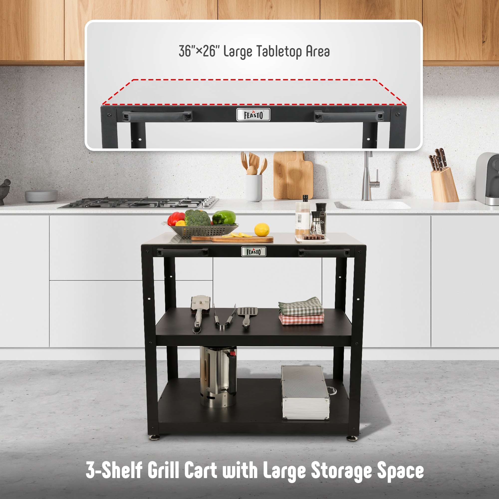Feasto KT2435A Grill-Carts-Grill-Stands - View #6