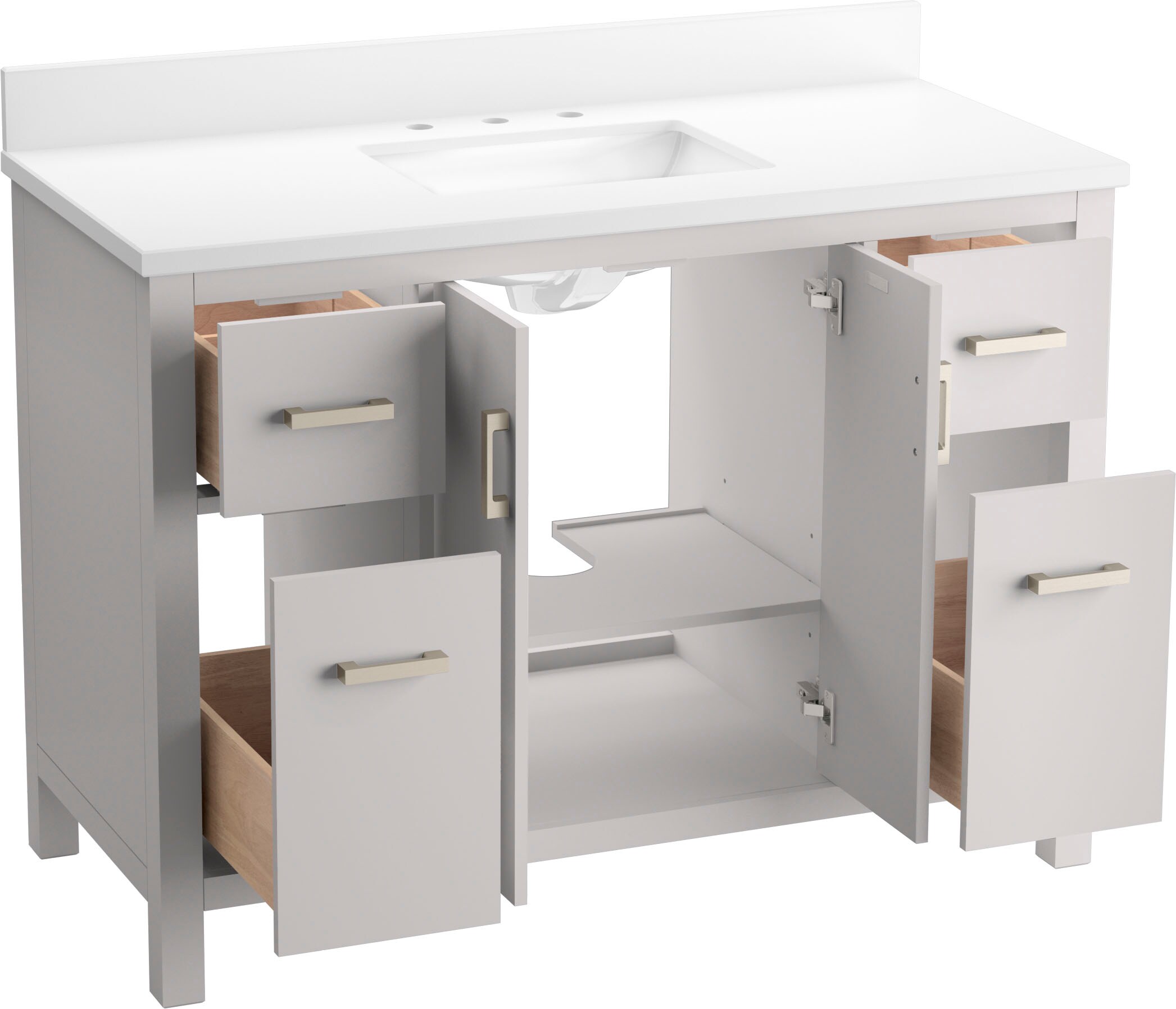 Kresla 48" Atmos Grey Freestanding Bathroom Vanity with Quartz Top