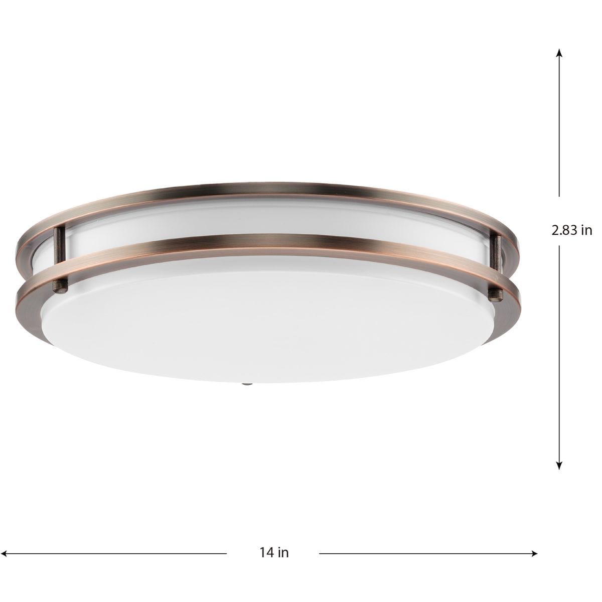 Urban Bronze 14" LED Flush Mount Light with Glass Diffuser