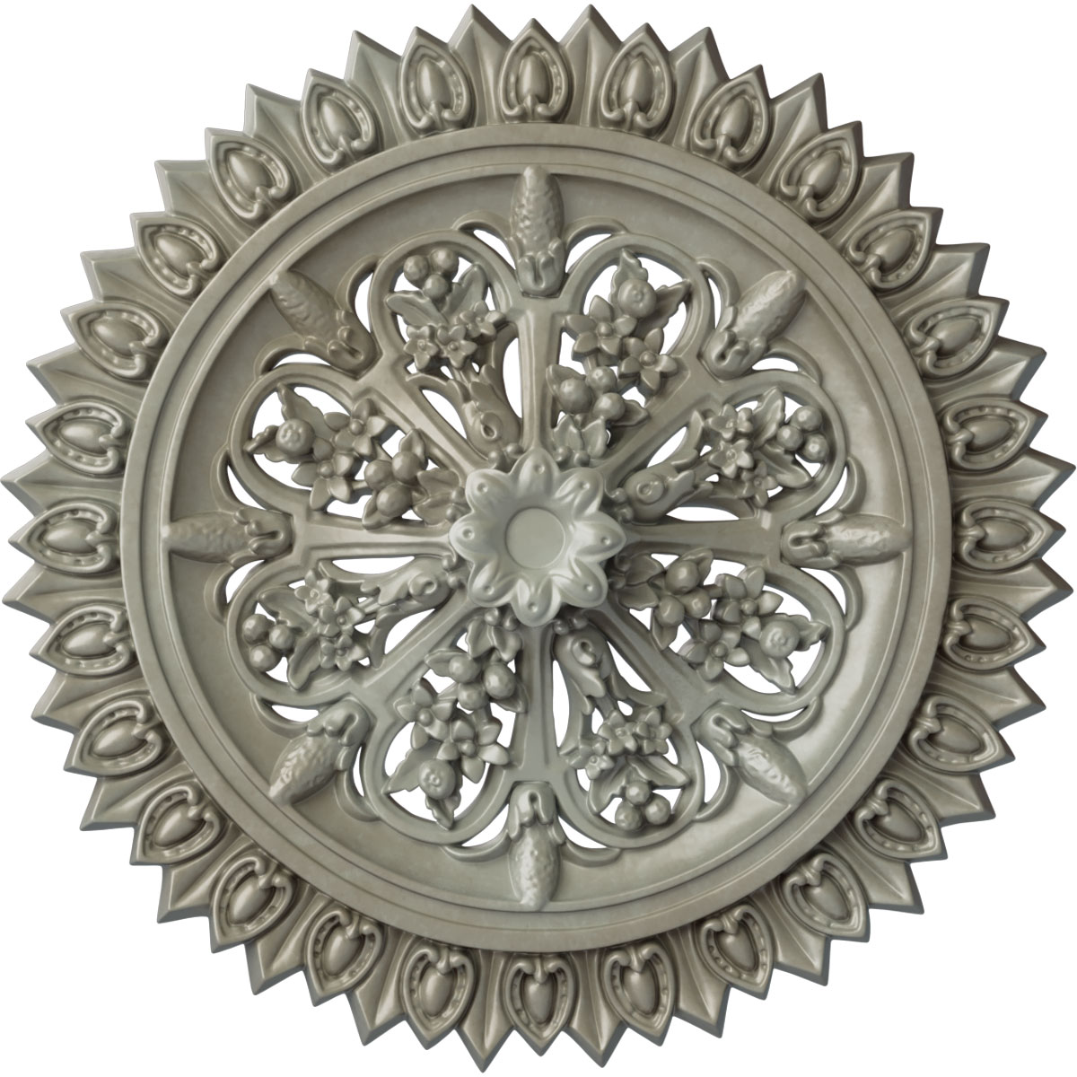 Ekena Millwork CM24LAFLS Lariah 24.75-in W x 24.75-in L Painted Flash Gold Polyurethane Whole Ceiling Medallion