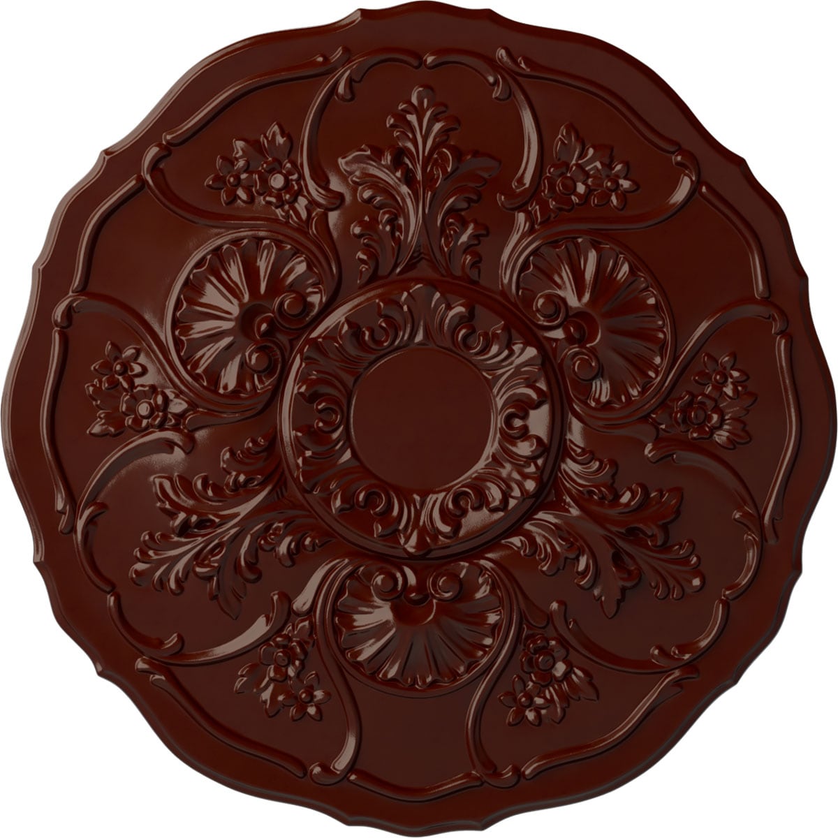 Ekena Millwork CM22CNBMF Cornelia 22.5-in W x 22.5-in L Painted Brushed Mahogany Polyurethane Whole Ceiling Medallion