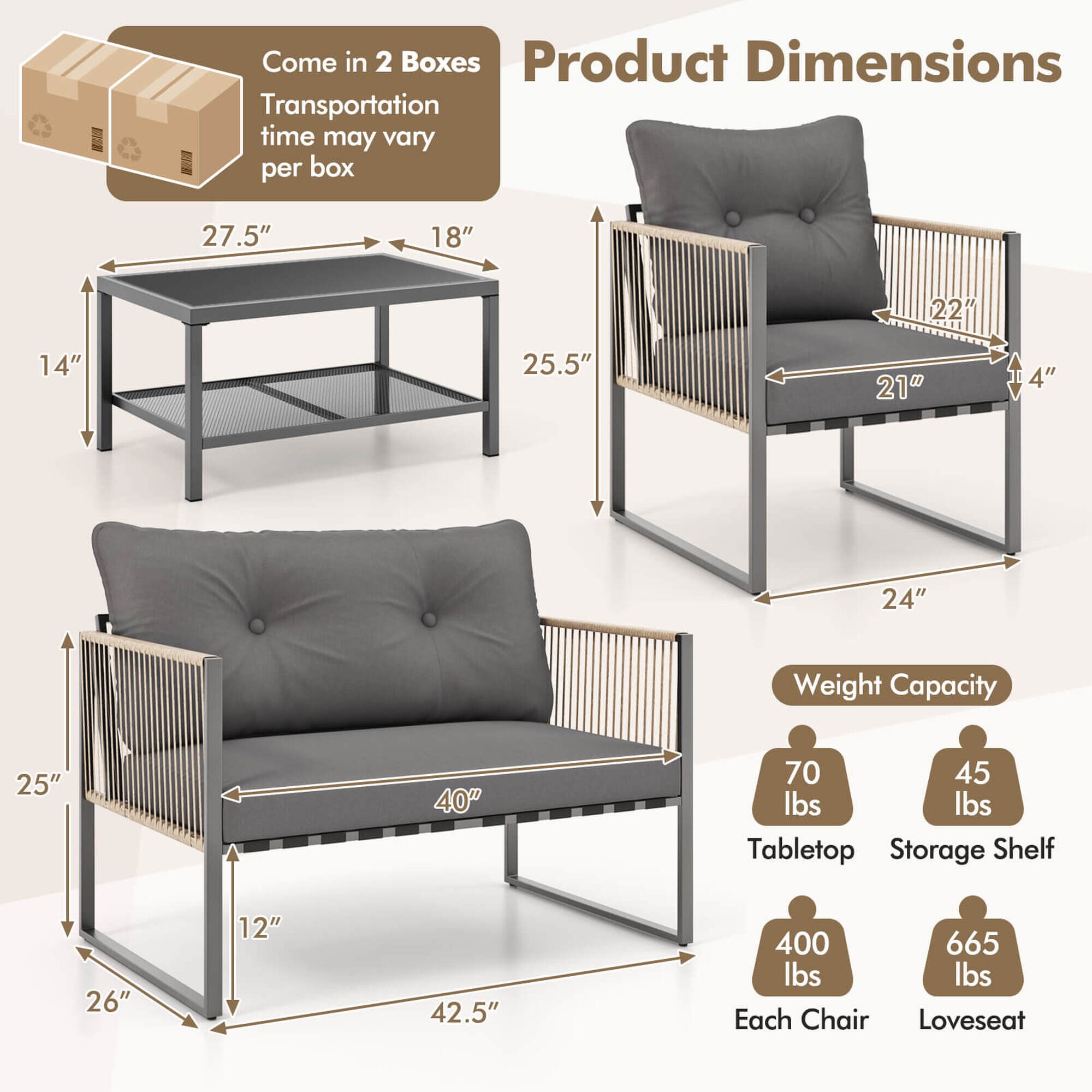 Costway HCST05469 Patio-Conversation-Sets - View #2