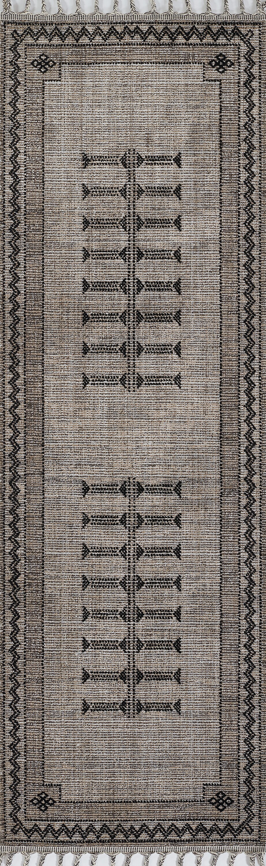 Momeni RABATRBT-3BLK277A 2 x 8 (ft) Loomed Polyester Black Rectangular Indoor Vacuum regularly Runner rug